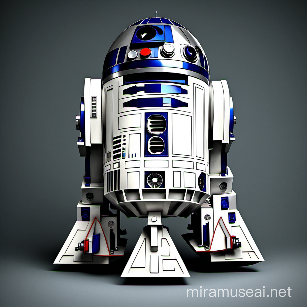  r2d2 from star wars, strong and powerful
