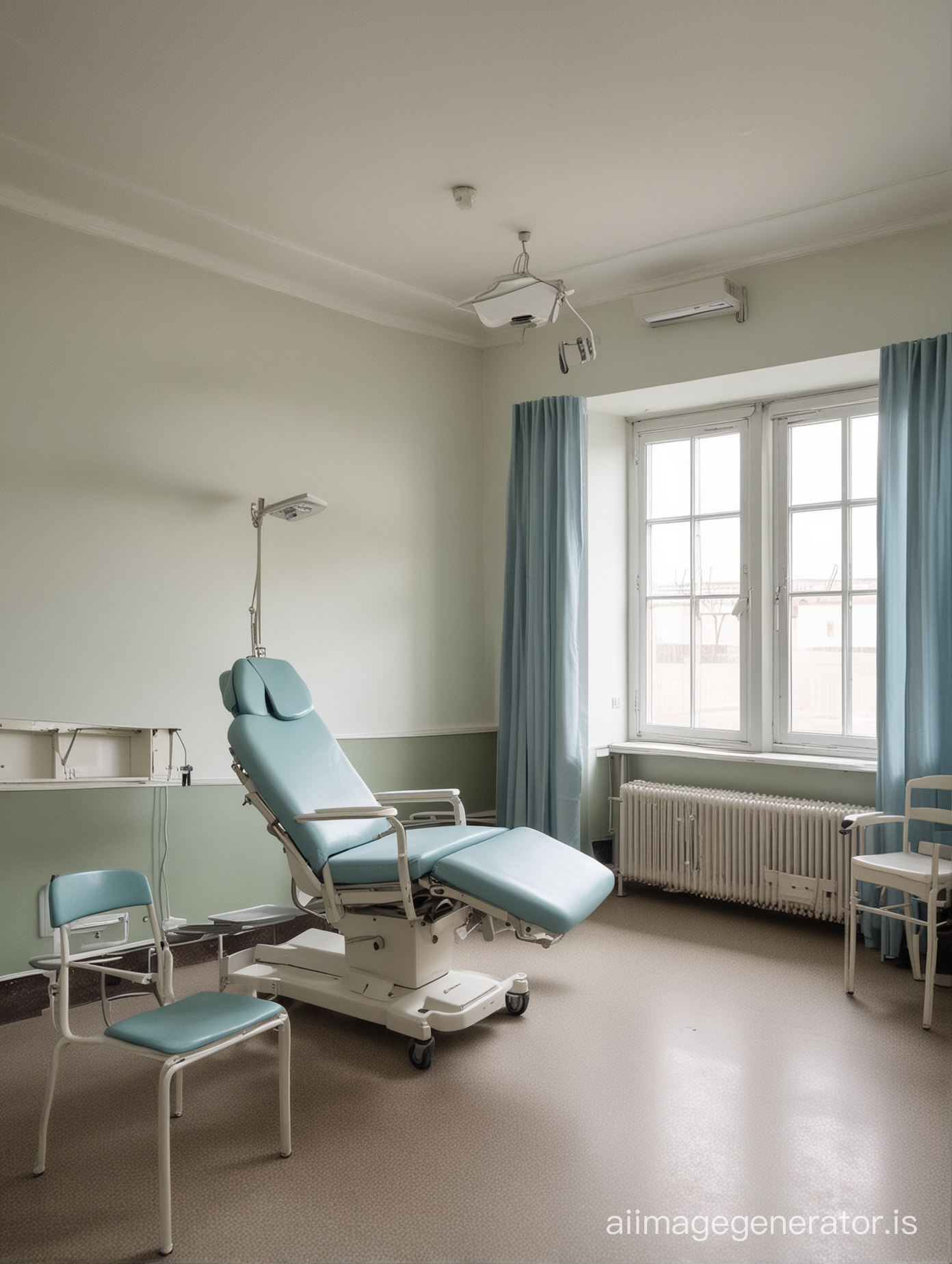 Psychiatric hospital ward with gynecological chair