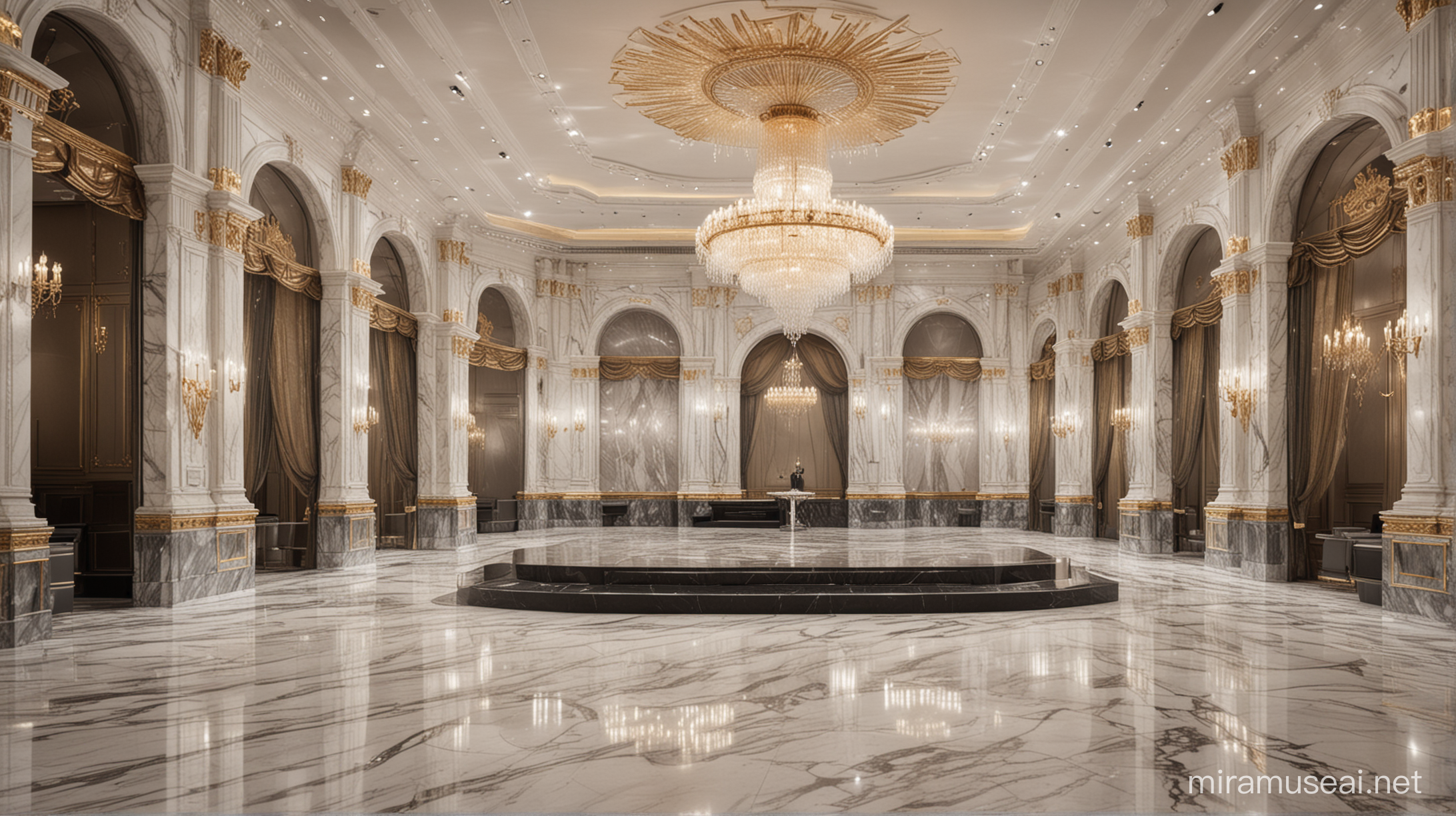 Elegant HighClass Dance Club Stage with Marble Decor