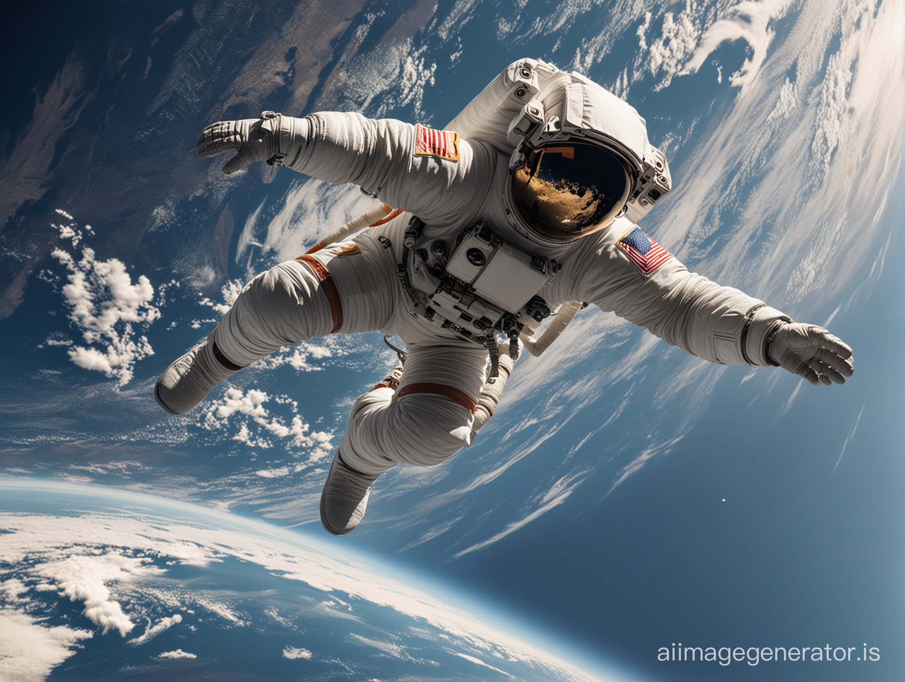 Astronaut falling off the edge of a flat earth