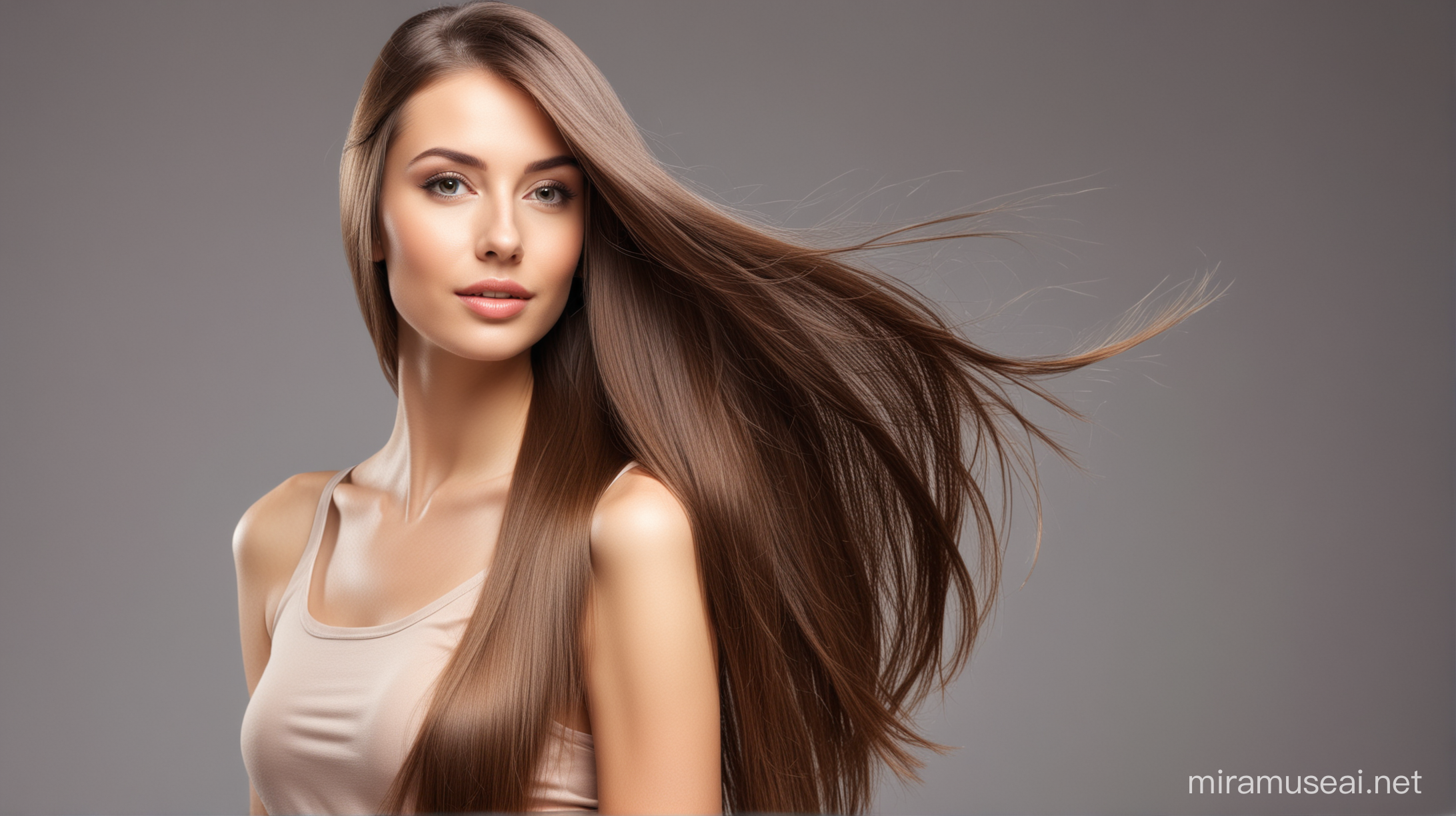 Elegant Woman with Luxurious Long Straight Hair