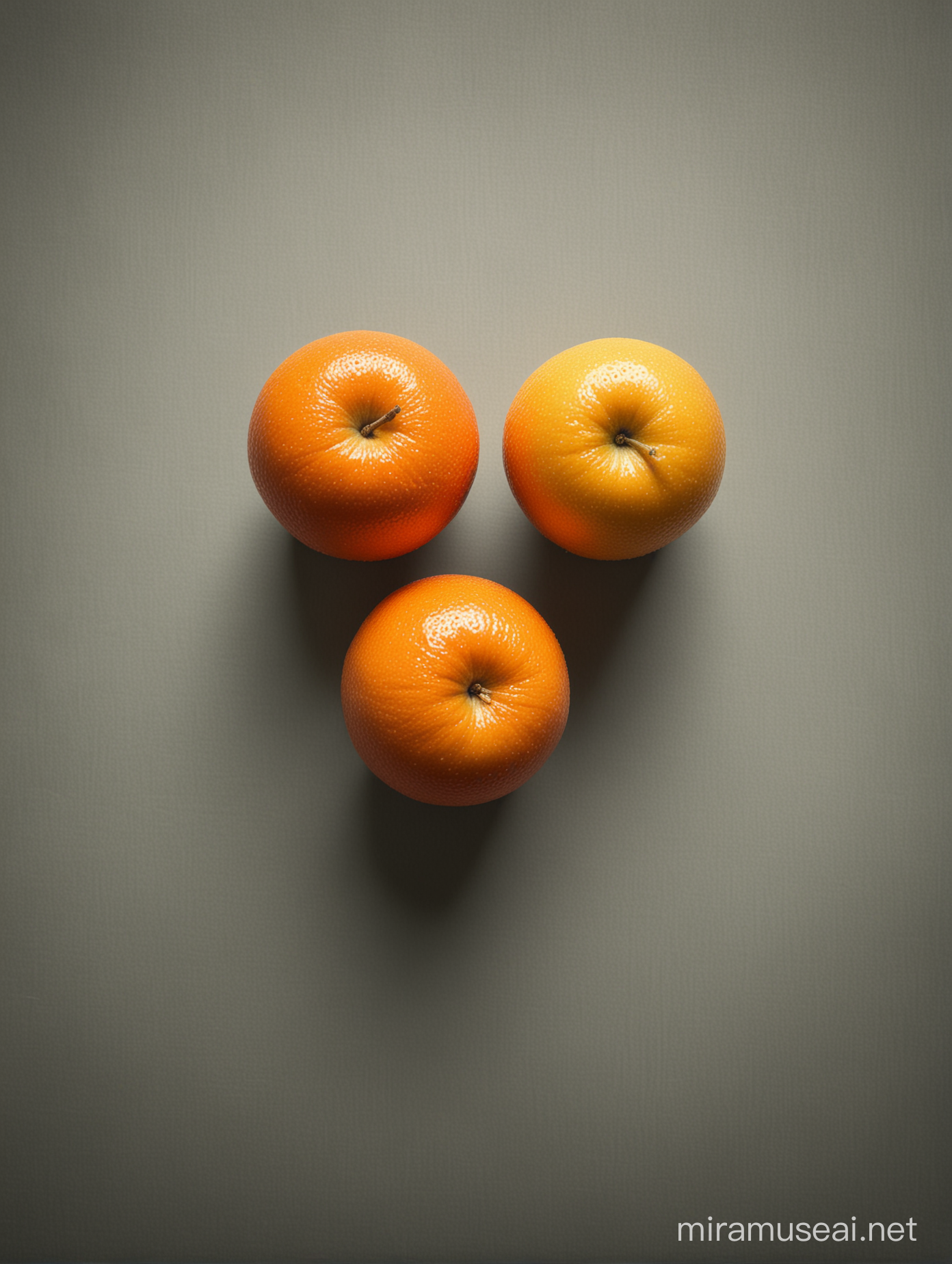one apple and two oranges