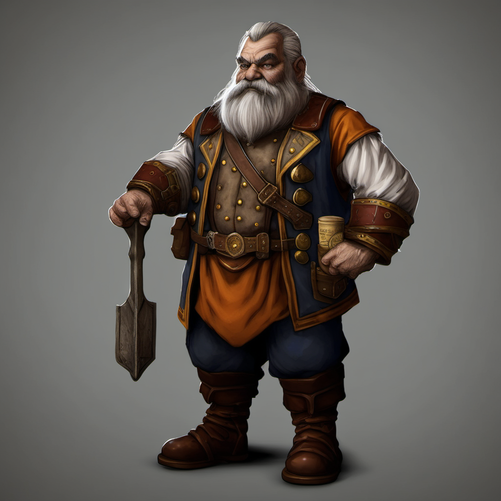 Male Dwarf General Store Owner at Market Stall