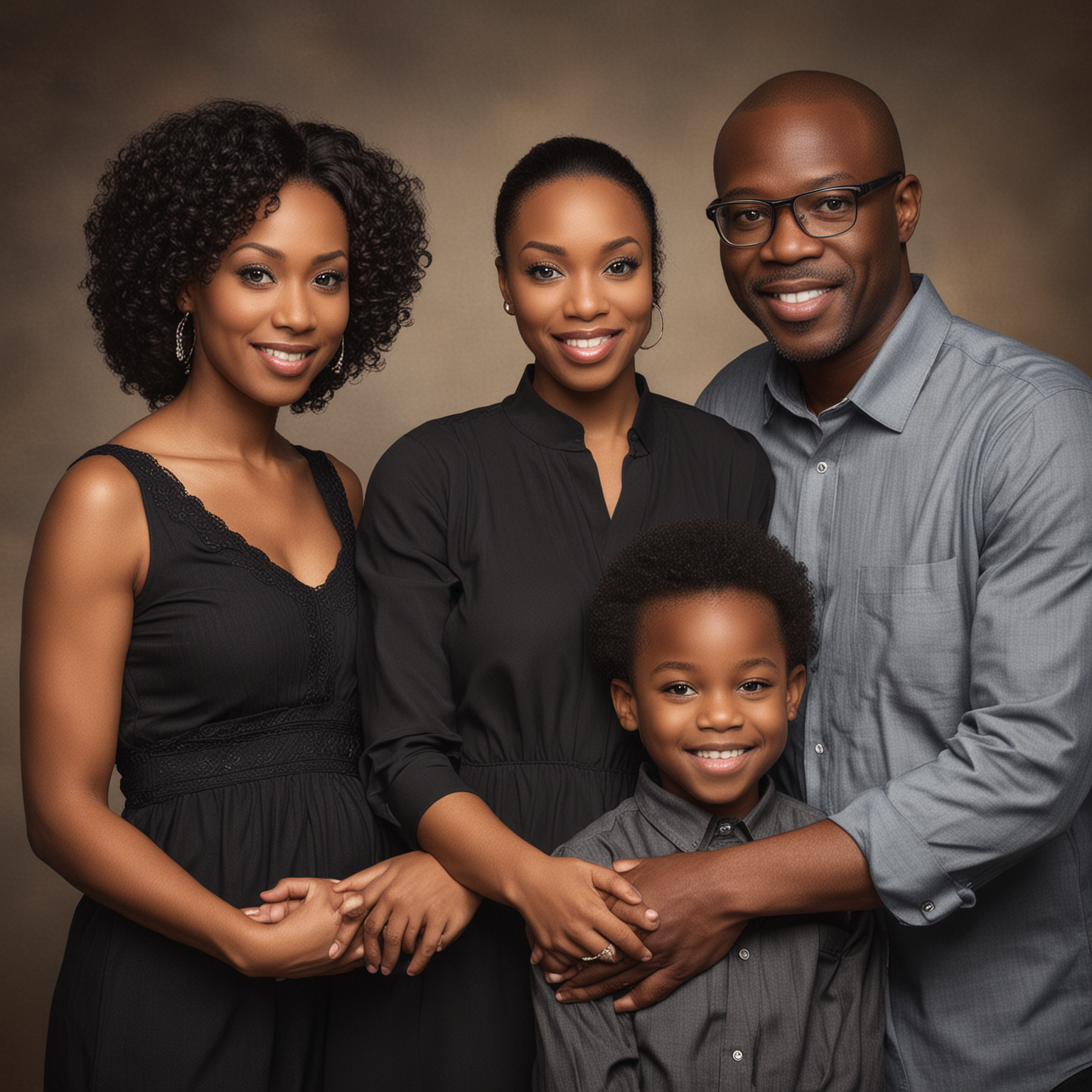 Black Family Portrait Capturing Moments of Joy and Unity