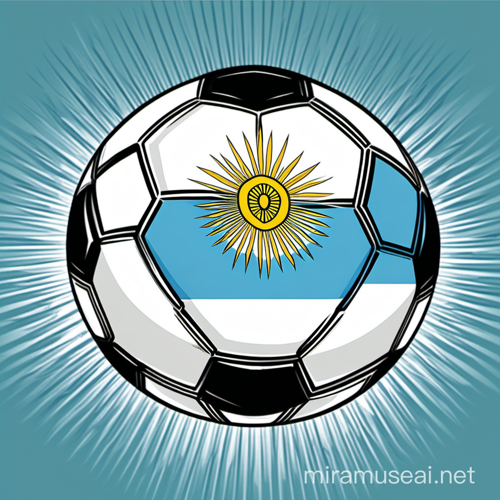Coloring Page of Argentina Soccer Ball with National Emblem