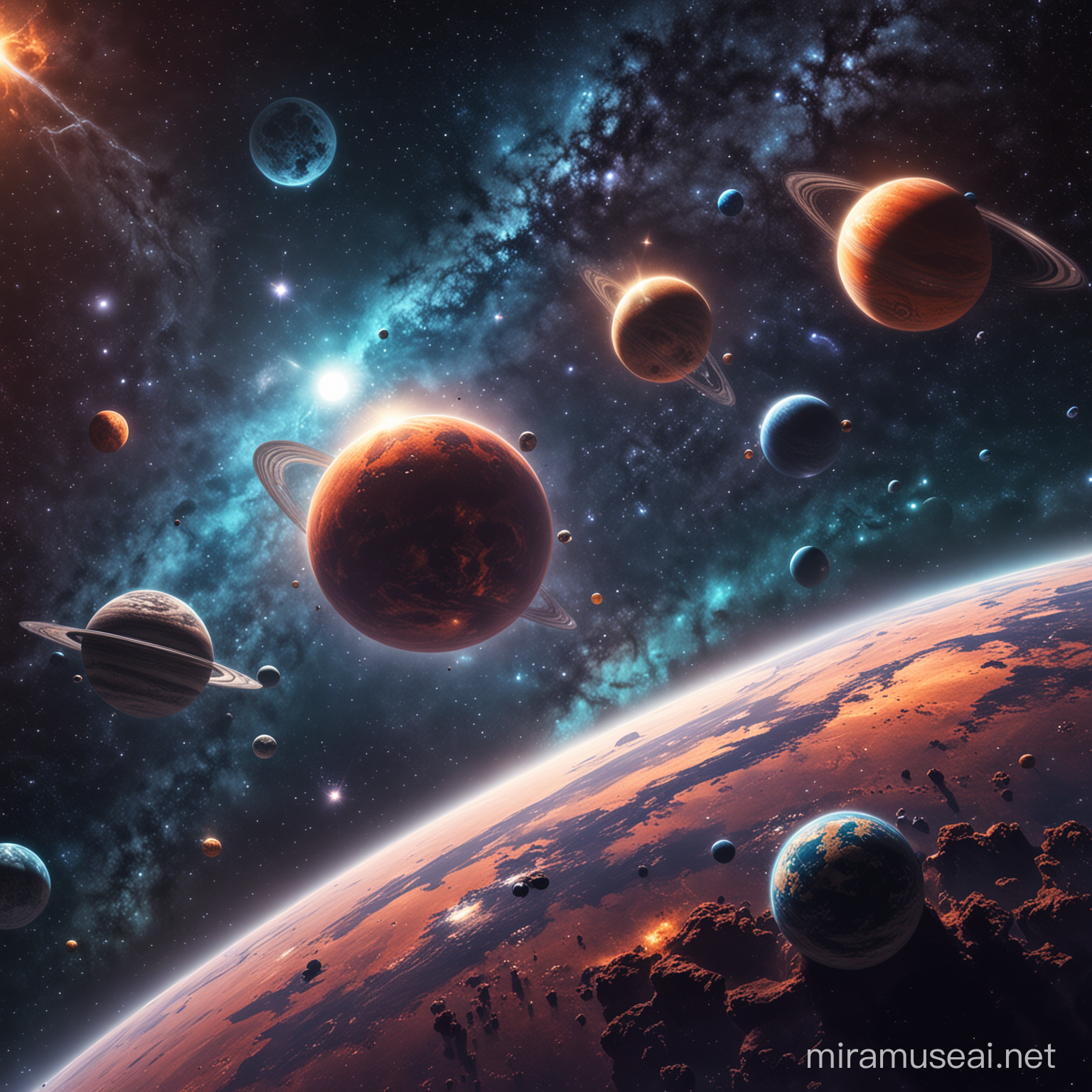 PLANETS , OUTERSPACE, IN WEB3  CRYPTO BACKGROUND