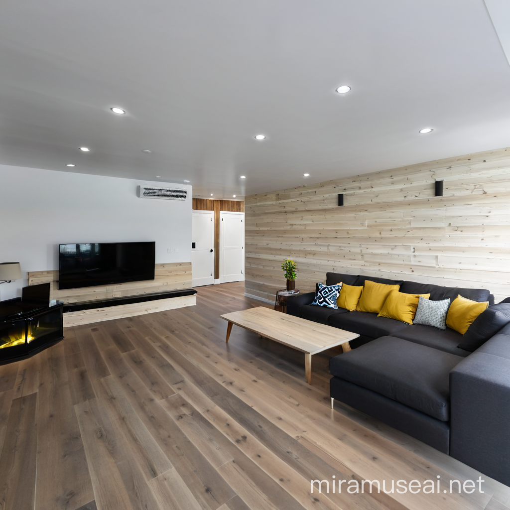 Rustic Wood Paneling on TV Wall Interior Design