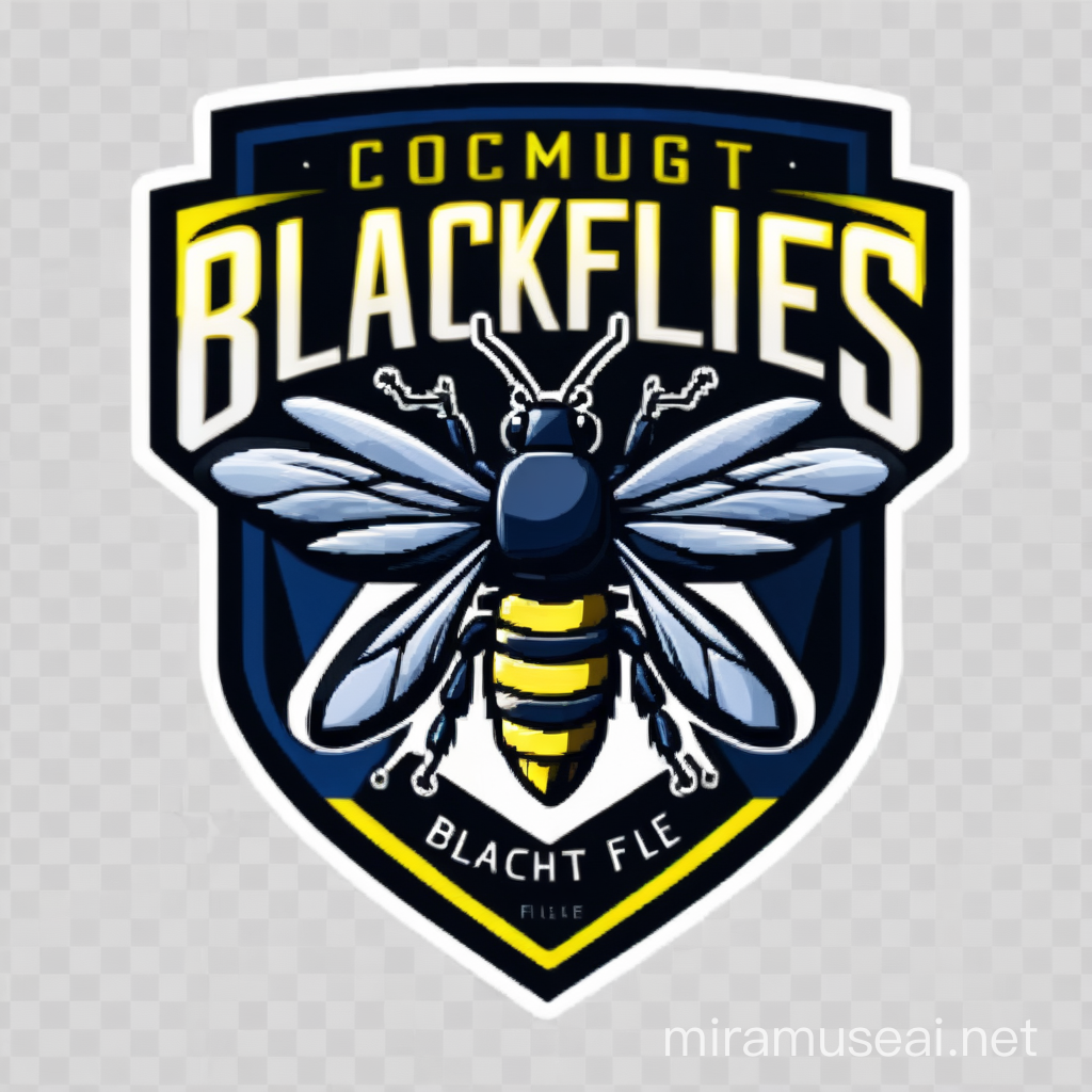 Vibrant Blackflies Dance in Electric Yellow Black and Midnight Blue