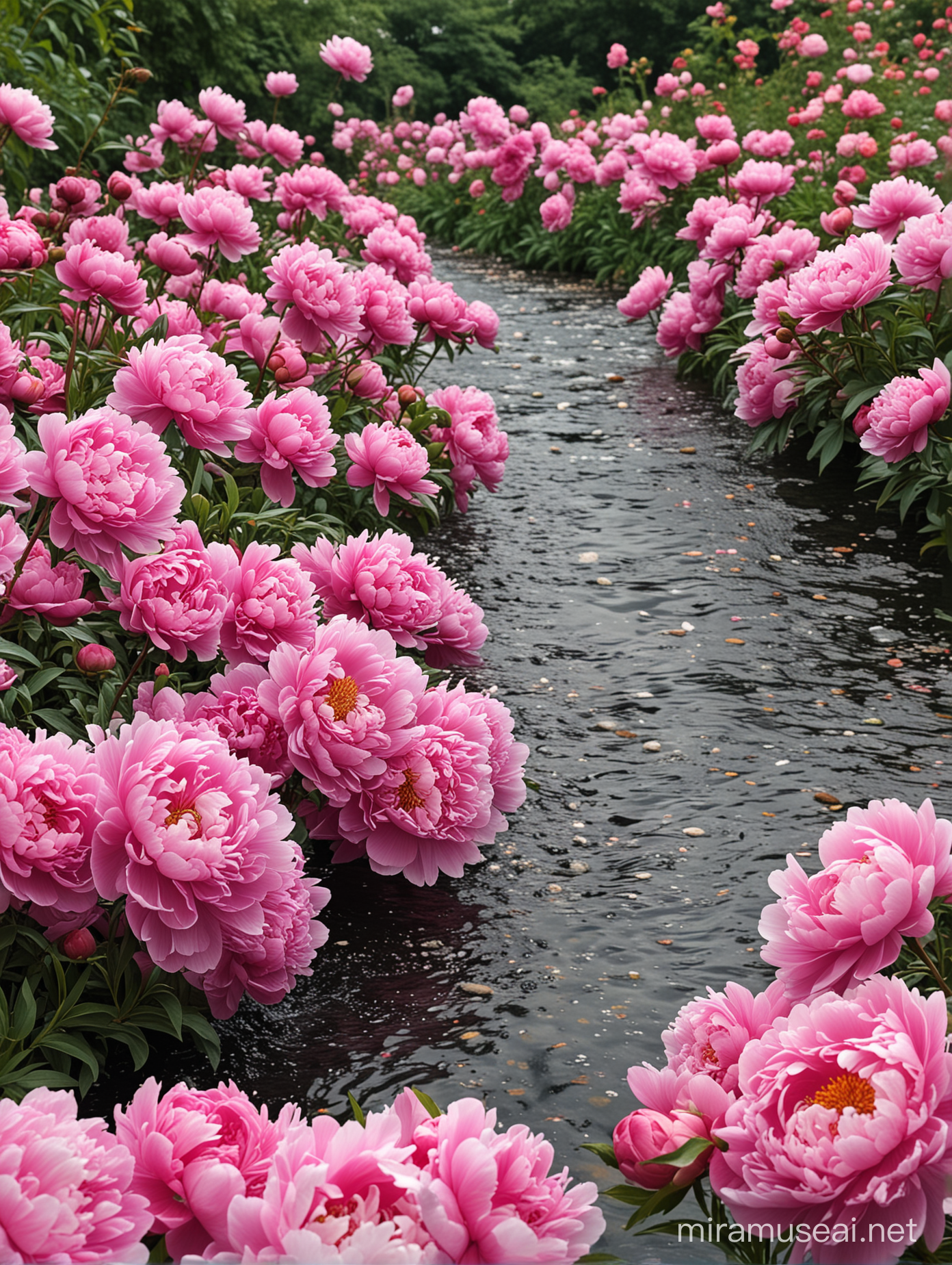 Romantic Pink Peony Garden in Stunning HD 4K Resolution
