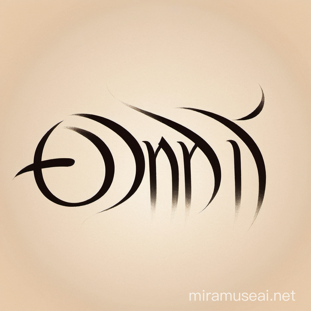 Elegant Curved Calligraphy of the Word EONNI