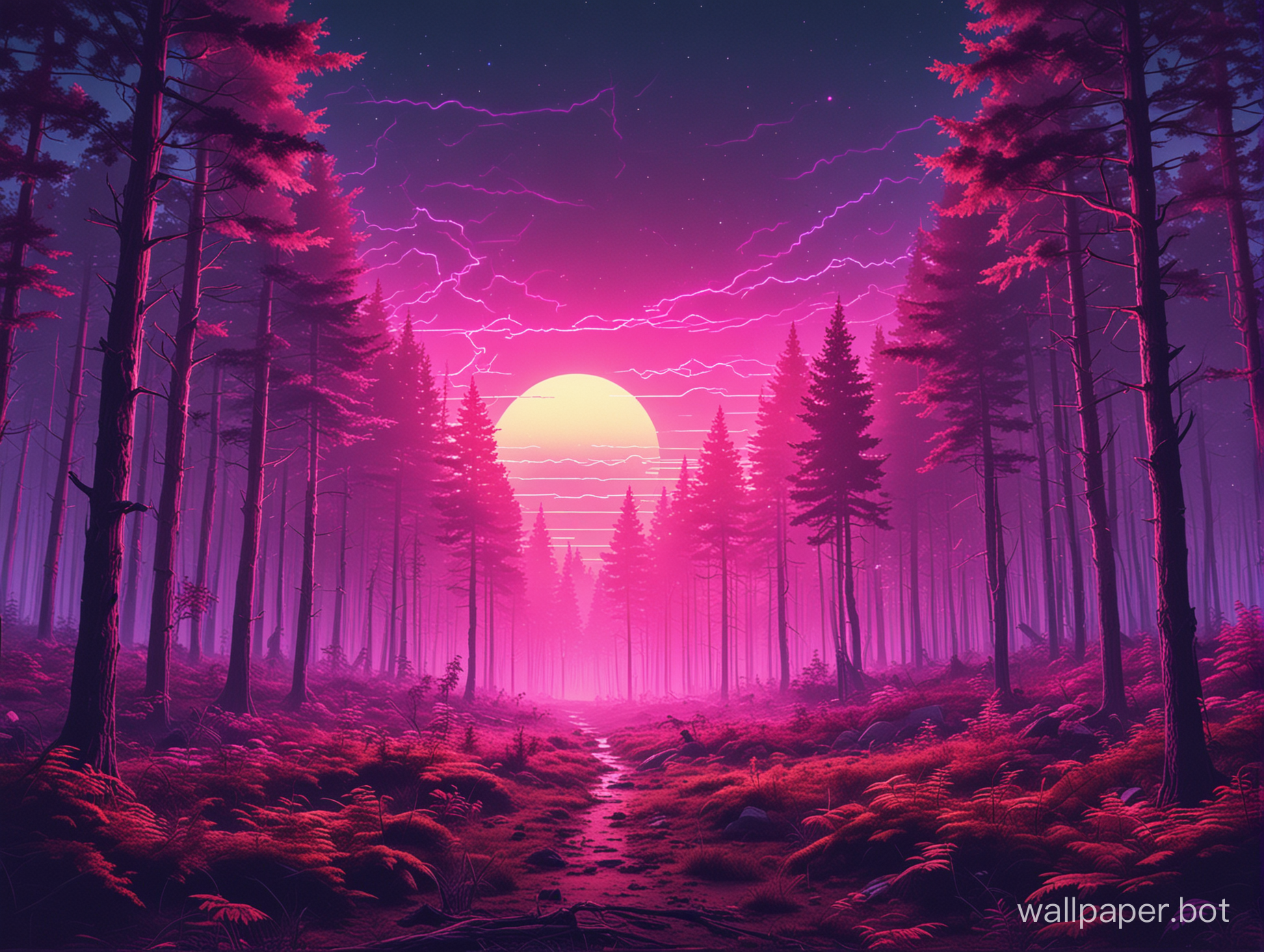 retrowave forest