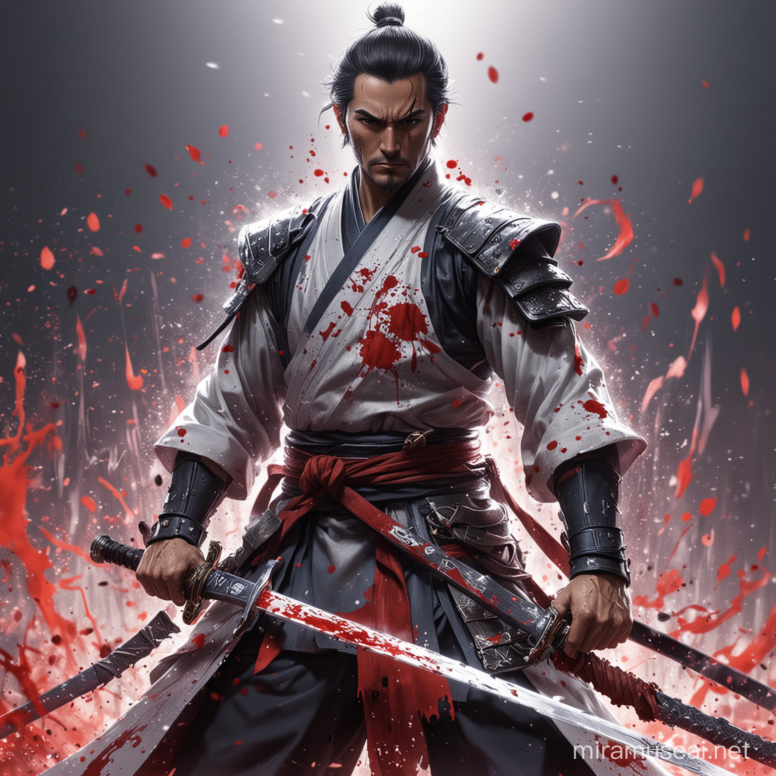 Toji Anime Character with Bloodied Sword