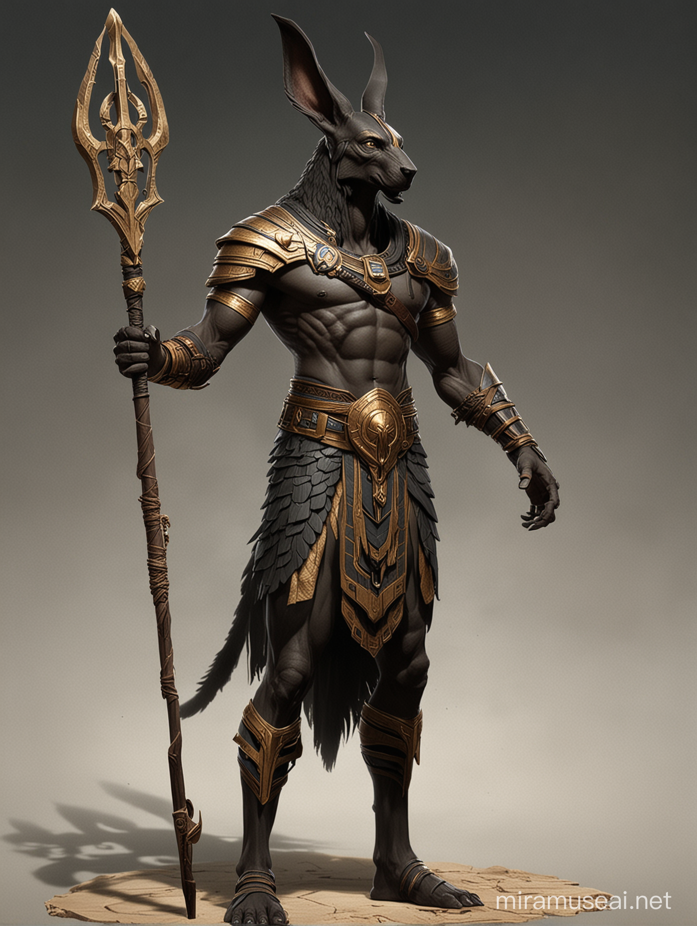 Anubis Concept Art Mythical Deity Design for God of War Game