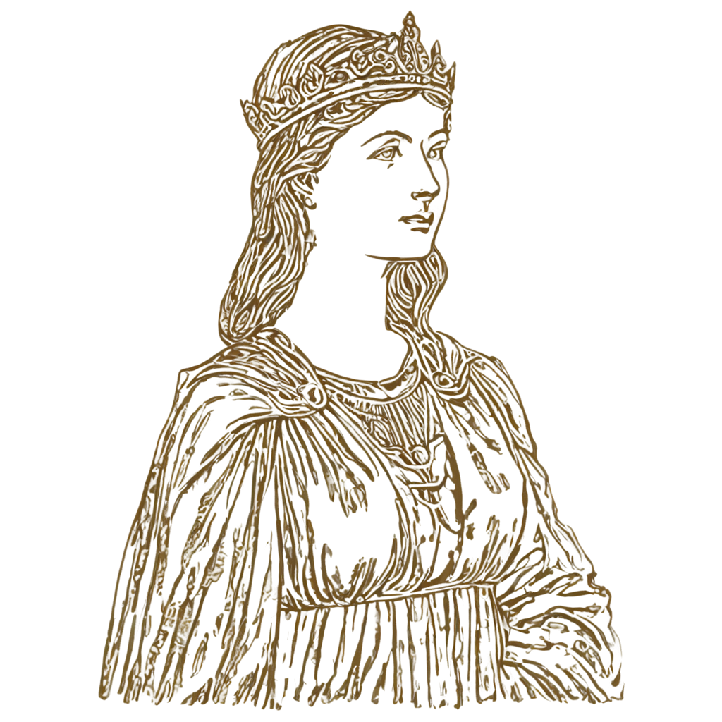 desenho em dourado da deusa minerva para uniforme