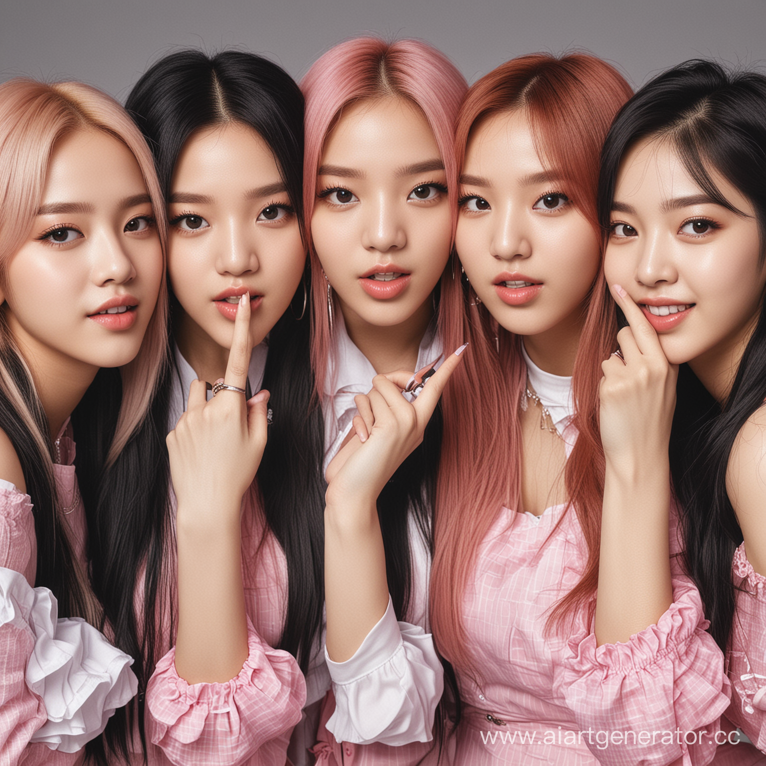 Kpop idols girls group like “Blackpink” different girls