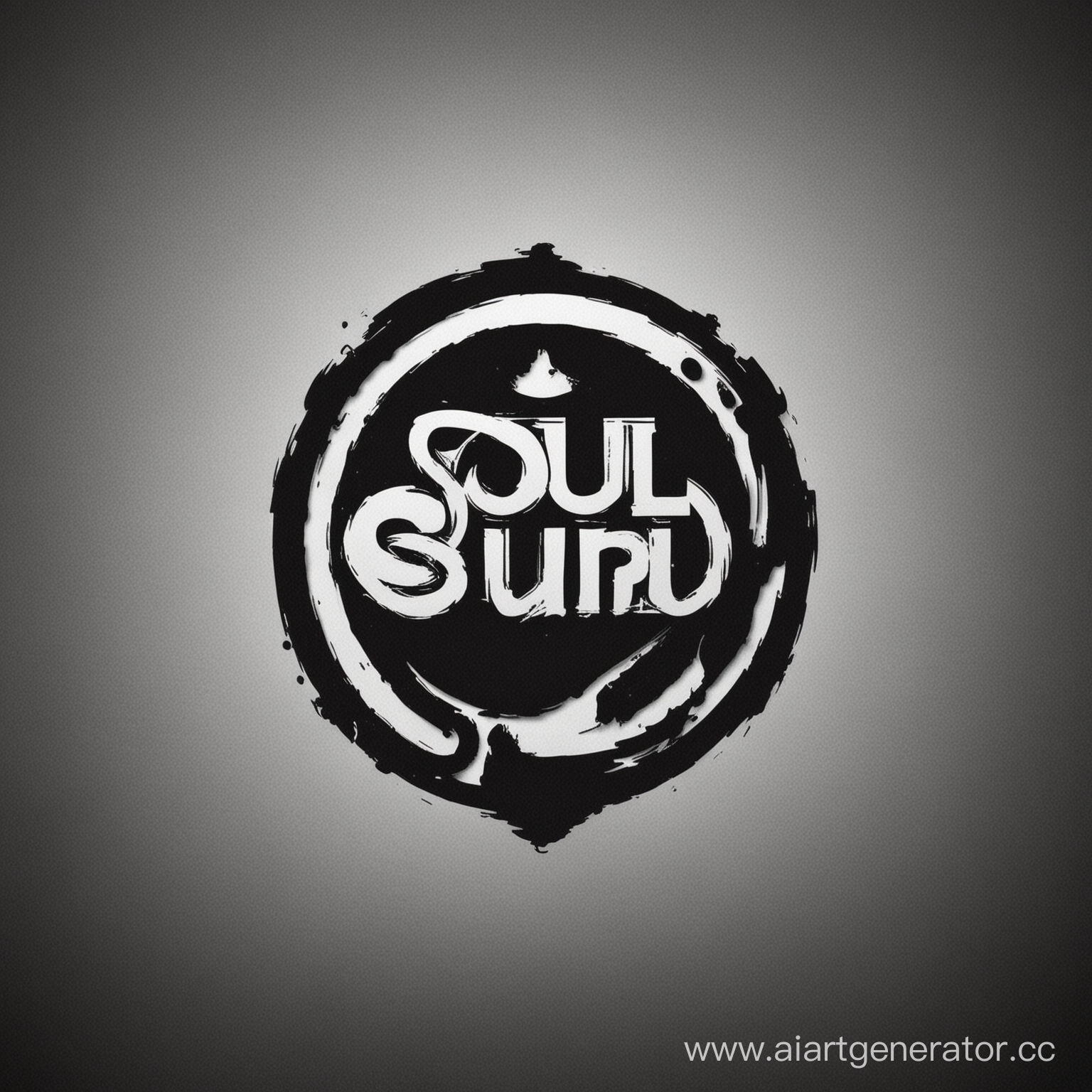 сделай черно-белое лого для музыкального лейбла диджеев под названием soul sound