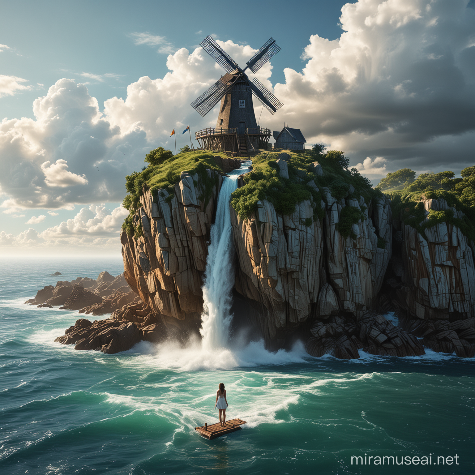 Surreal Smartphone Portal to Floating Island Fantasy World