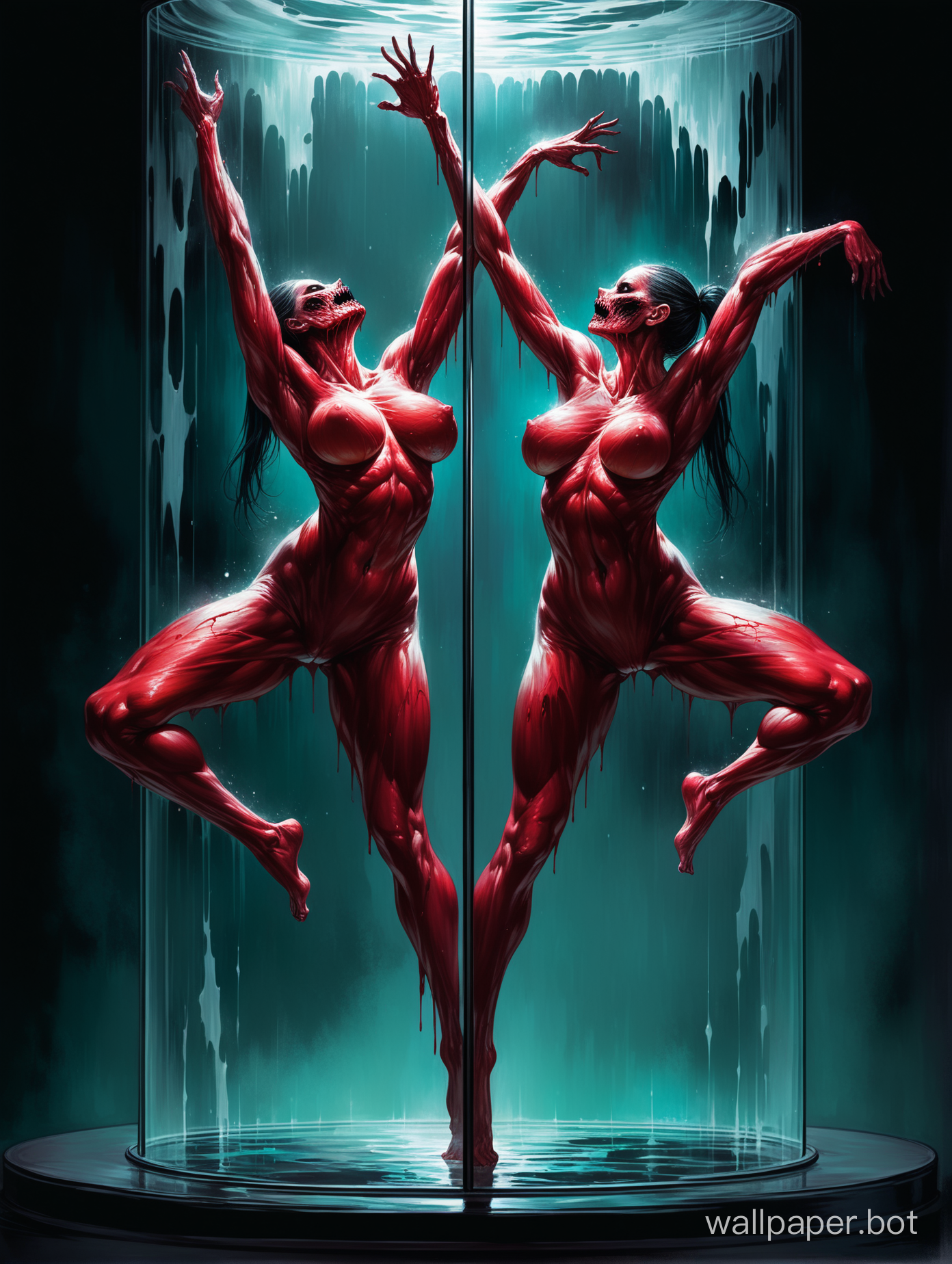 complex background 16k4d art rfktrstyle capture a pair of firm round d-cup up against a piece of glass, breathtaking visuals, perfect form, perfect anatomy,  (Dynamic Pose), perfect form, perfect composure, perfect form,Studio Photography, Scary Creepy (Grisly) Ominous, Painted with Vibrant Oils, (Illustration)