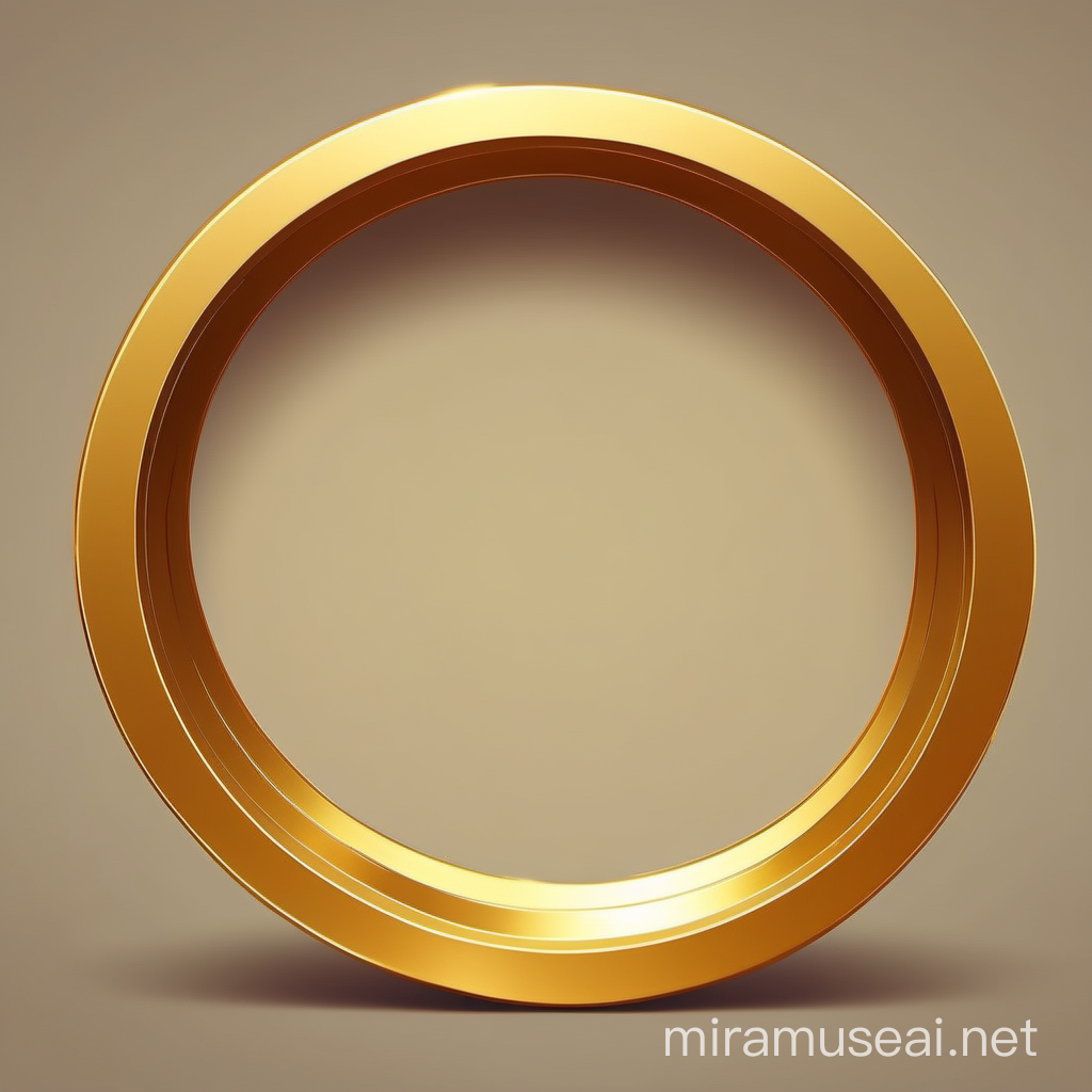 Cartoon Golden Circle with Empty Space Inside