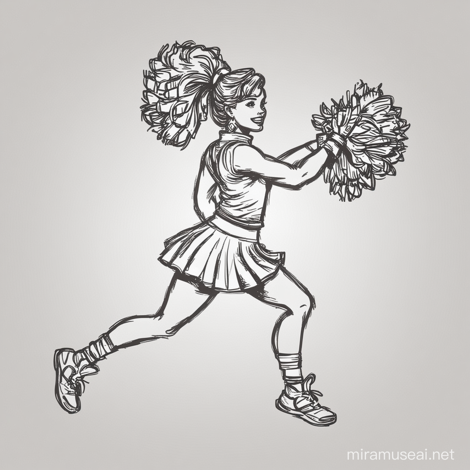 Dynamic Cheerleader Vector Illustration on White Background