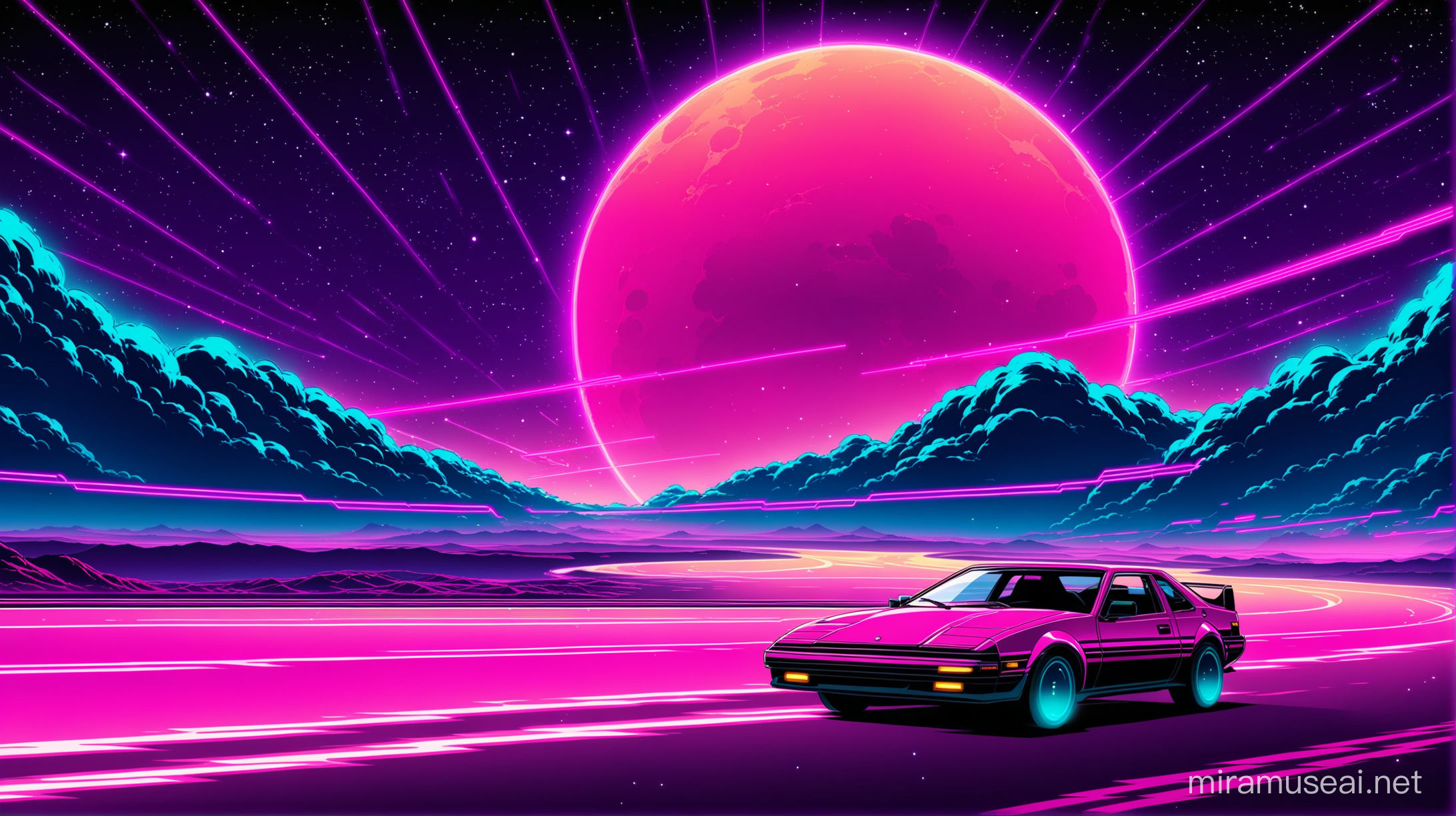 Nostalgic car space drive synthwave