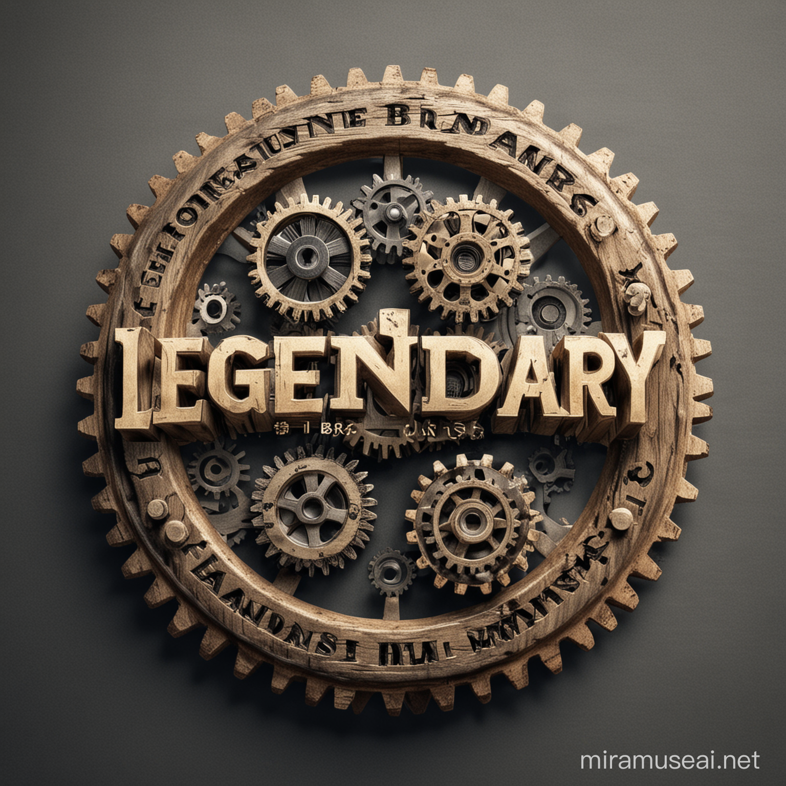 brand logo for "Legendary Brands Academy" with one large gear and two small gears 