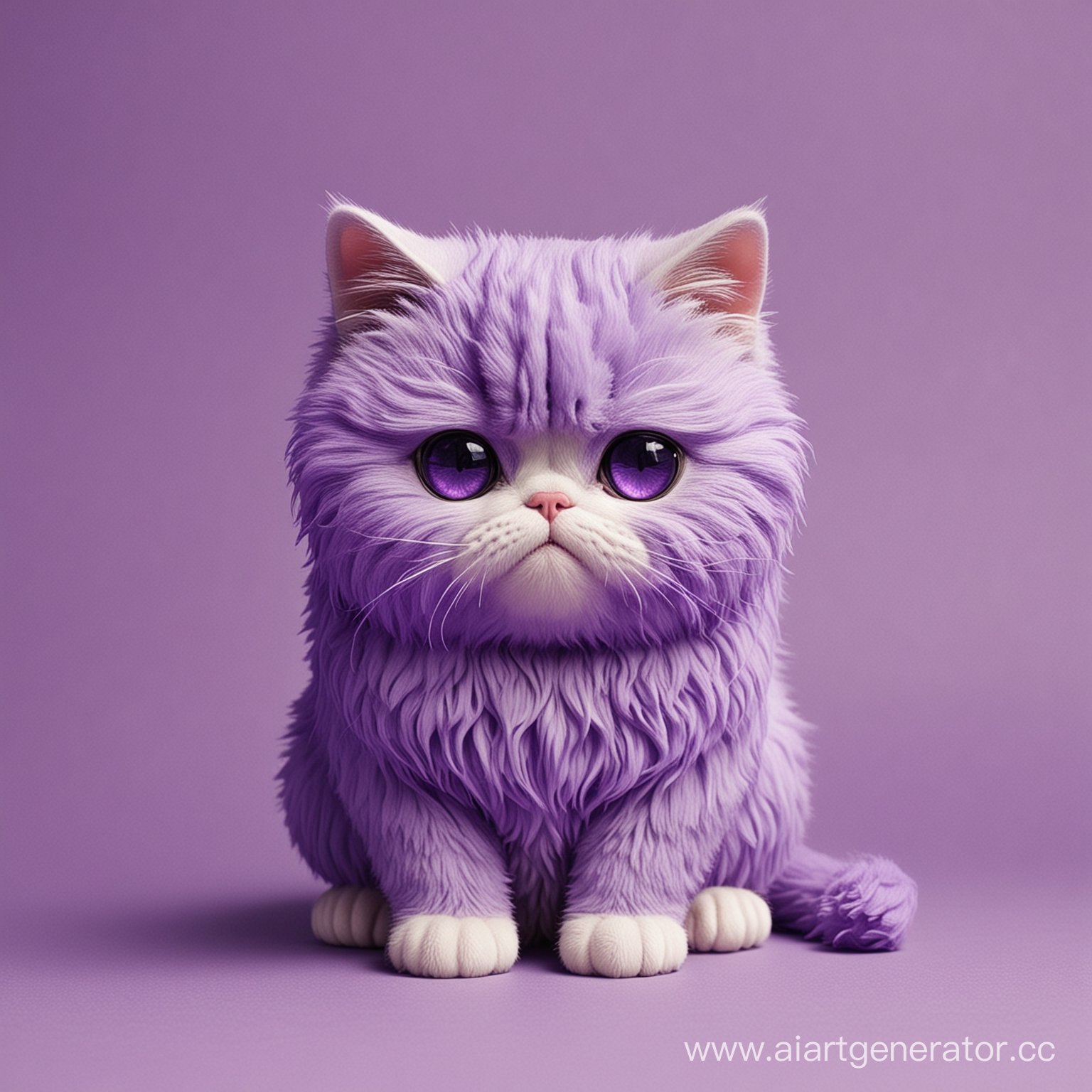 sad cat in purple