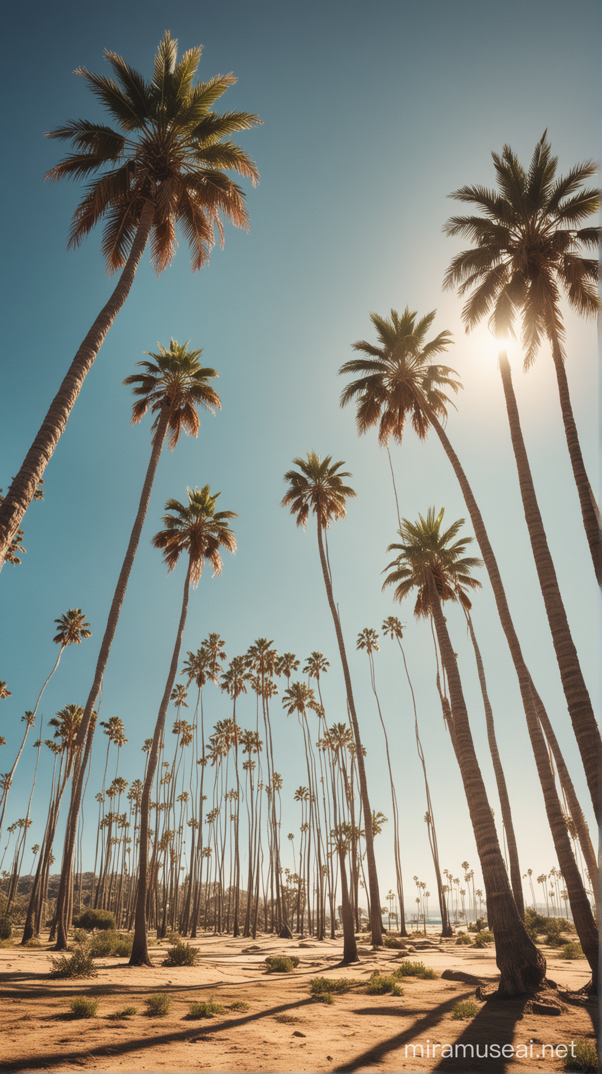 create a photo of California , lots of palm trees and sunshine