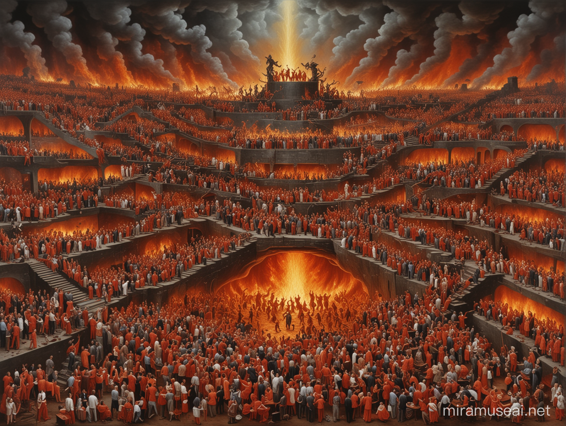 the 9 levels of hell in the office in one massive masterpiece painting