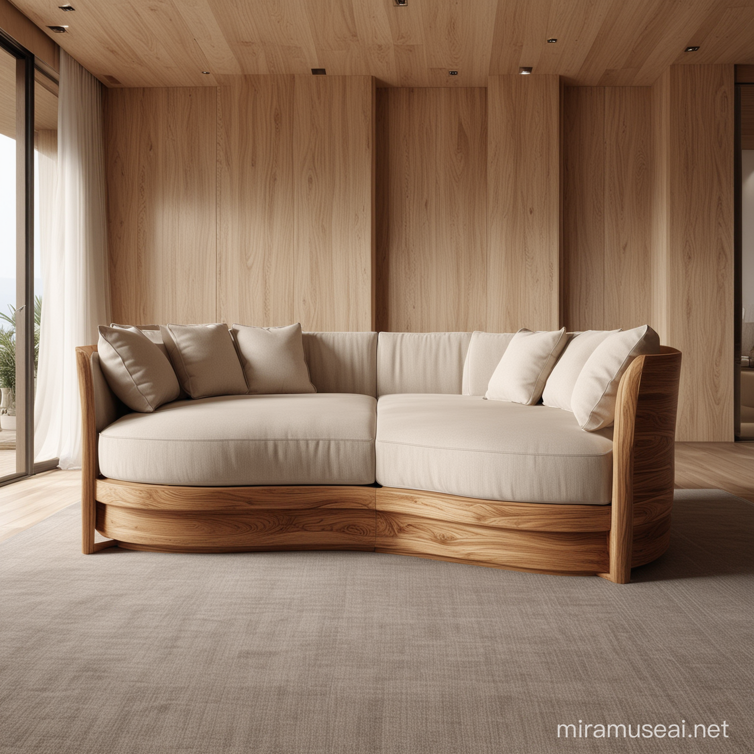Elegantly Designed Wooden Sofa Set for Modern Living Rooms