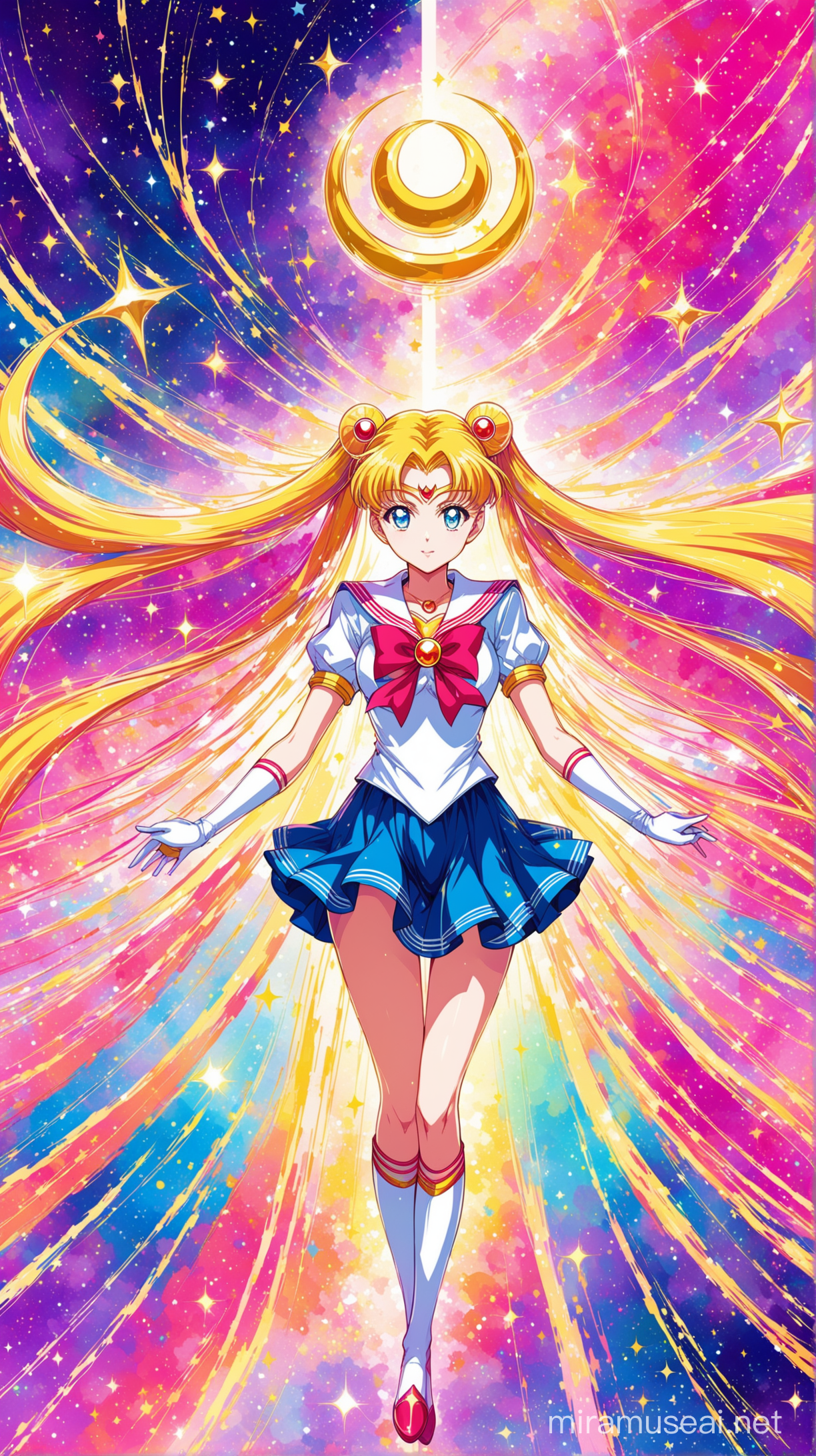 Abstract Sailor Moon Artwork Emanating the Essence of the Iconic Show