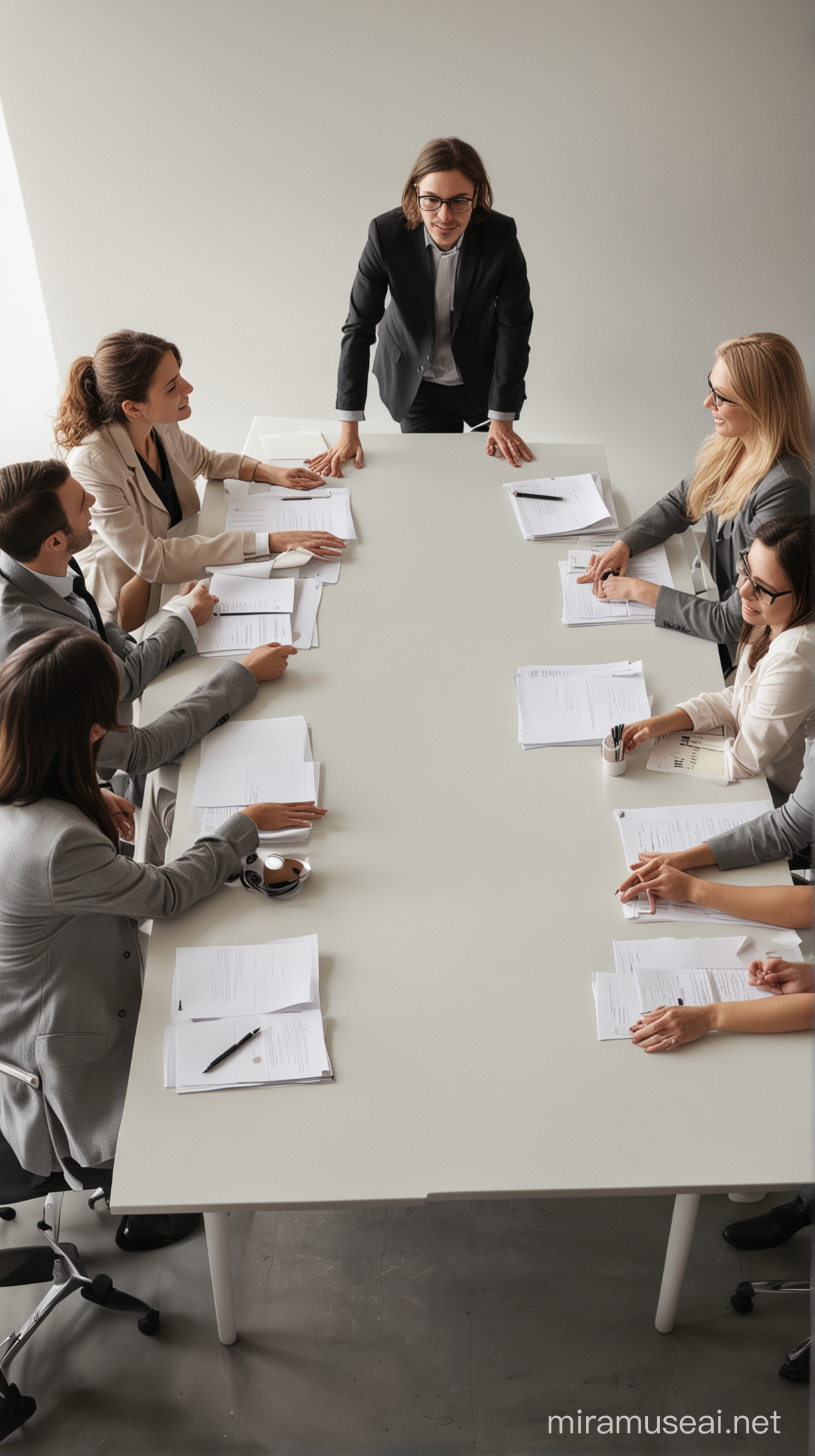 Team Discussion in a Modern Office Setting