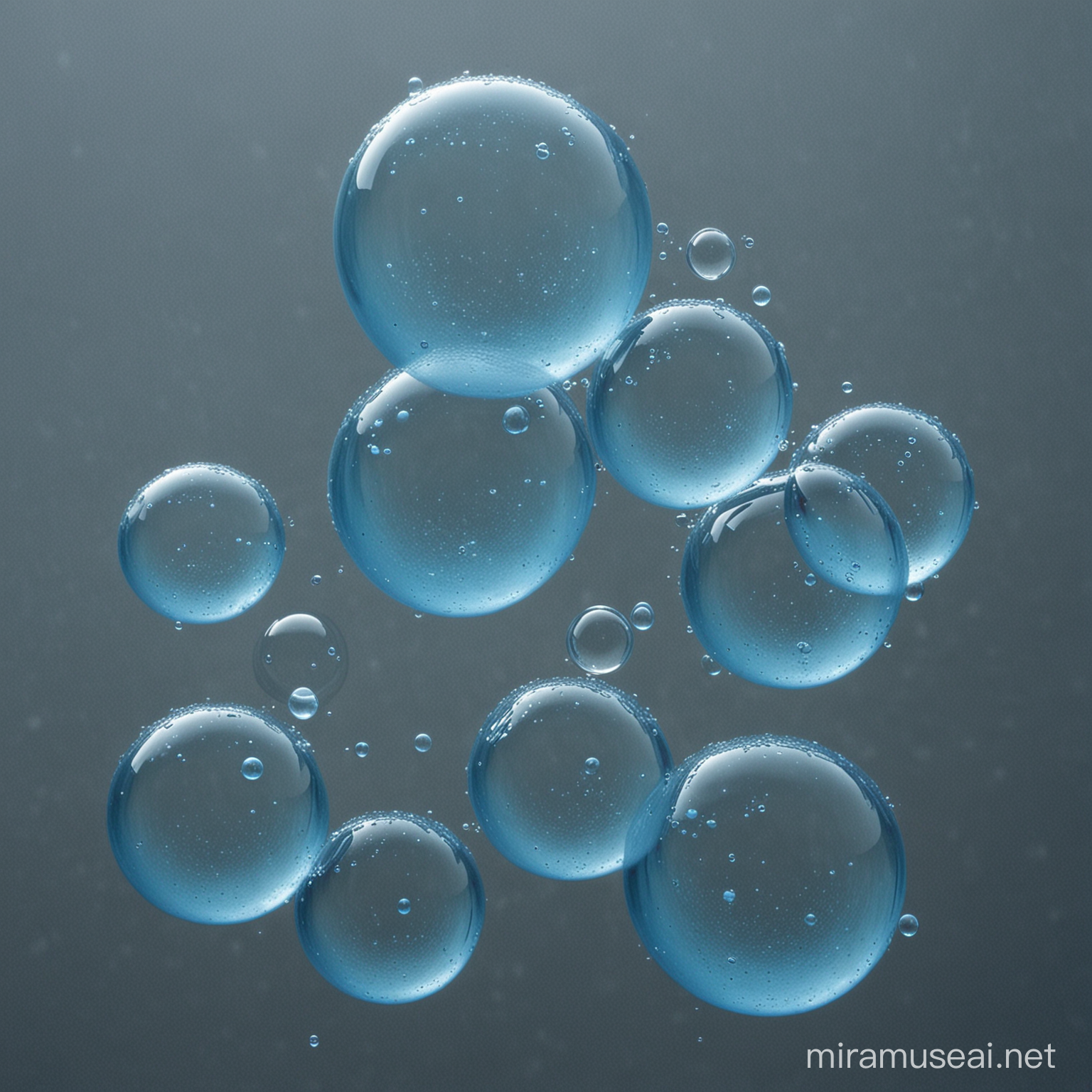 Transparent Blue Water Bubbles Background