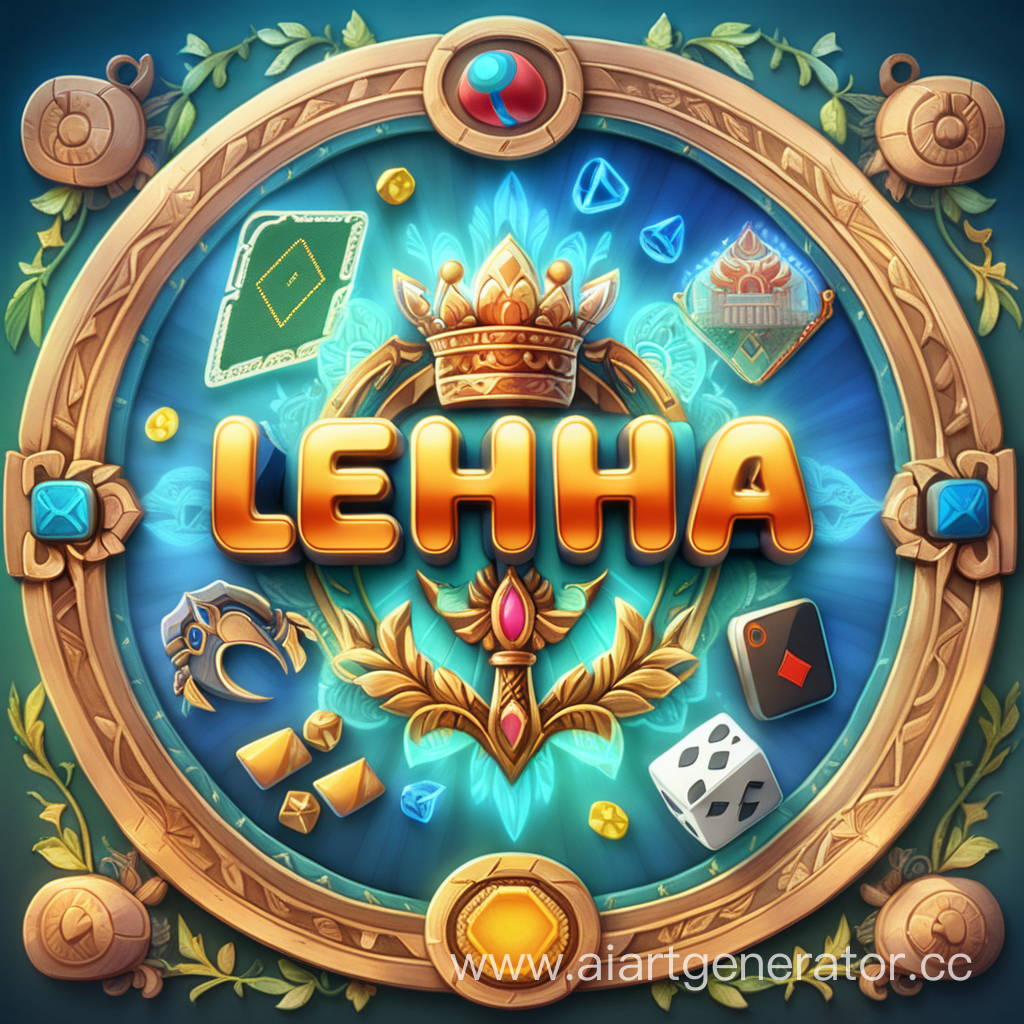 задний фон в стиле разных игр и по центру экрана написано LeHHa