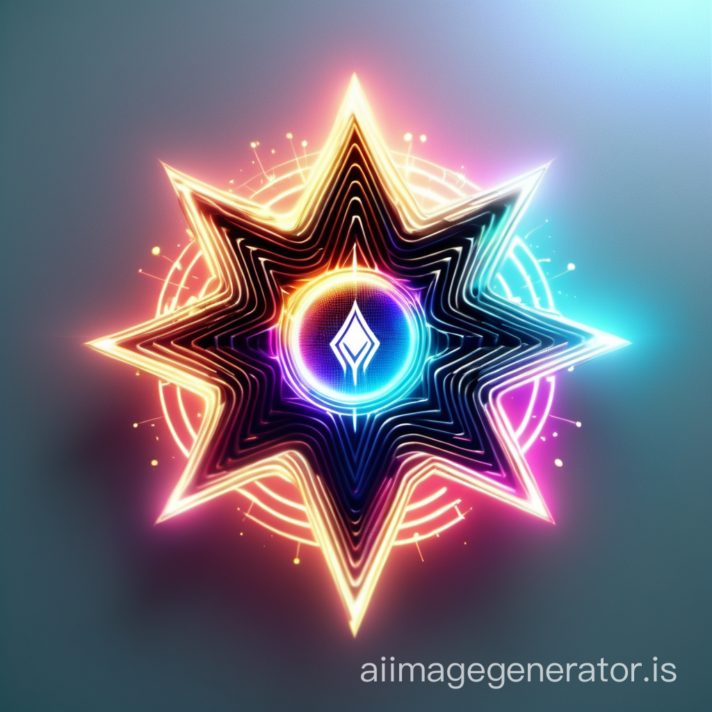 sleek logo pantagram vortex futuristic with nova colors ,details,4k