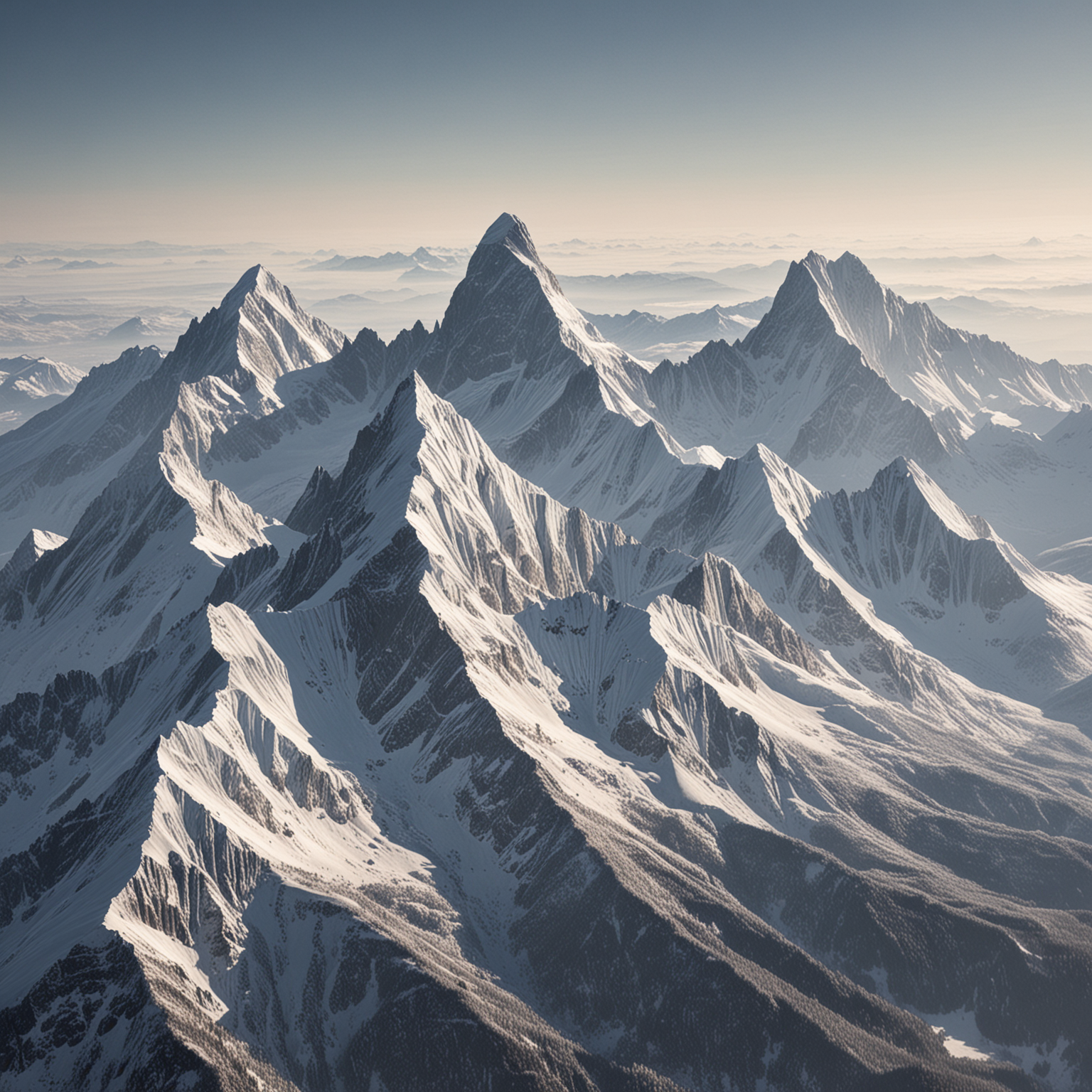 Seven Individual Mountains Landscape in Serene Setting