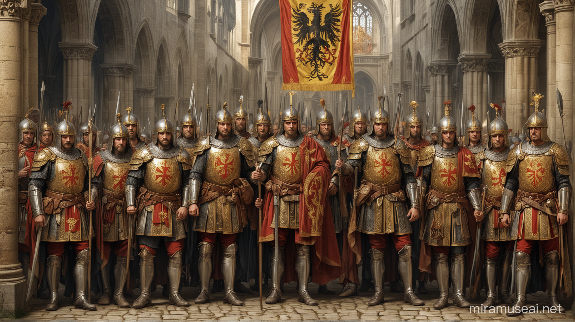 Illustration of the Holy Roman Empire Medieval Federation and Imperial Authority in Central Europe