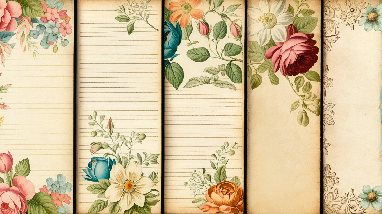 Vintage Floral Journaling Background Pages