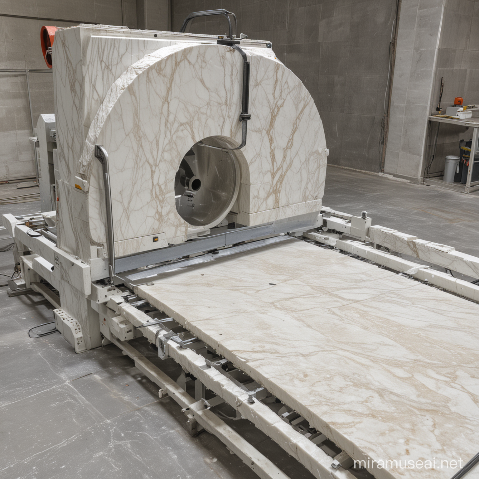 Contemporary Marble Cutting Process Automated Precision