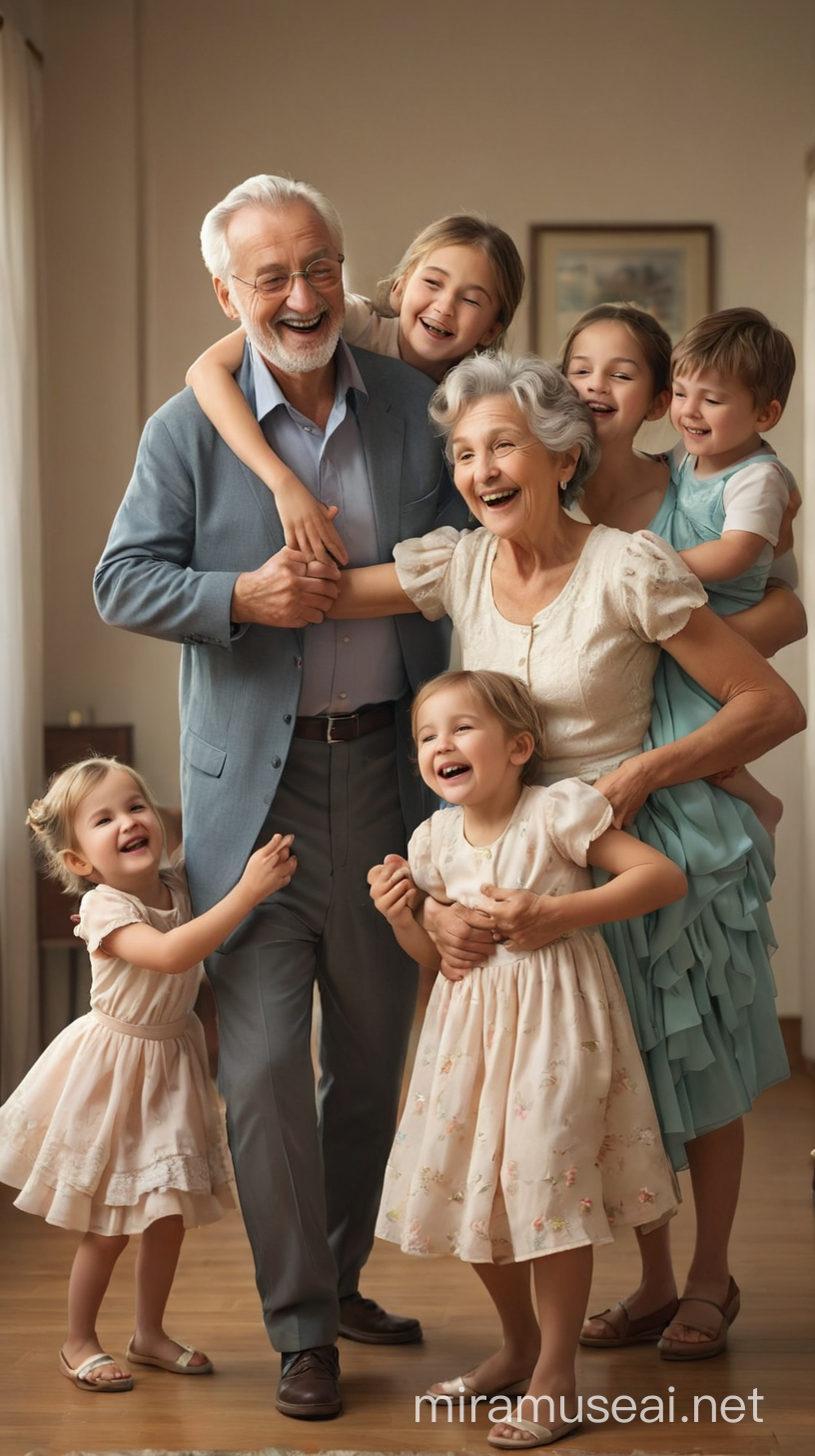 Multigenerational Family Dancing Happily Together