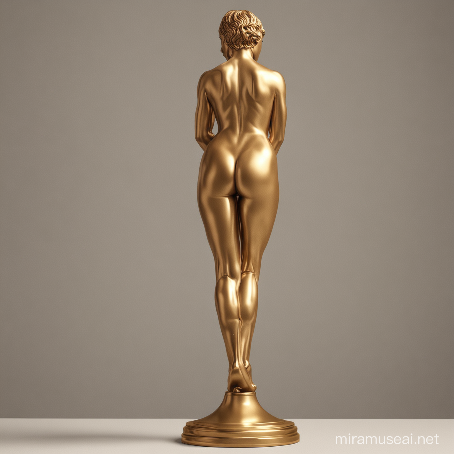 Sculpture of Nude Woman Elegant Award Trophy with Feminine Form