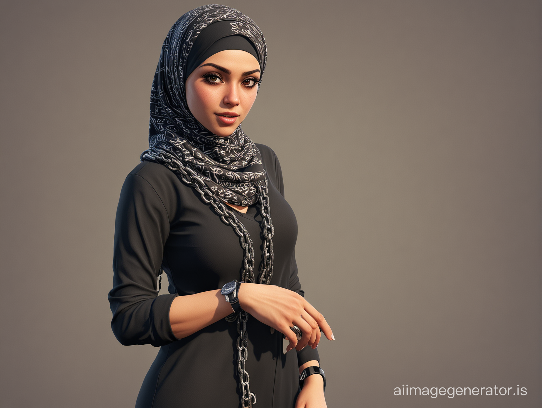 Gta 5، girl gangster، hijab ،chain