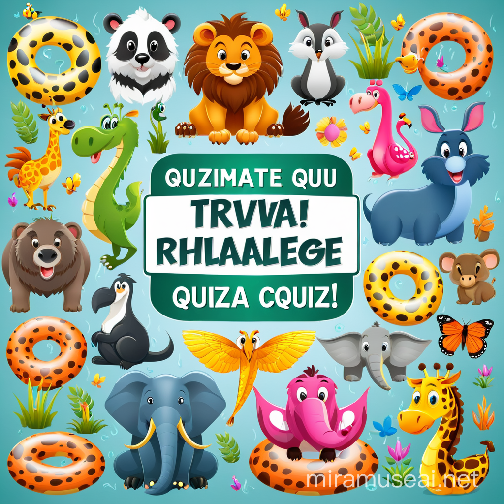 wild life trivia quiz challenge poster, banner