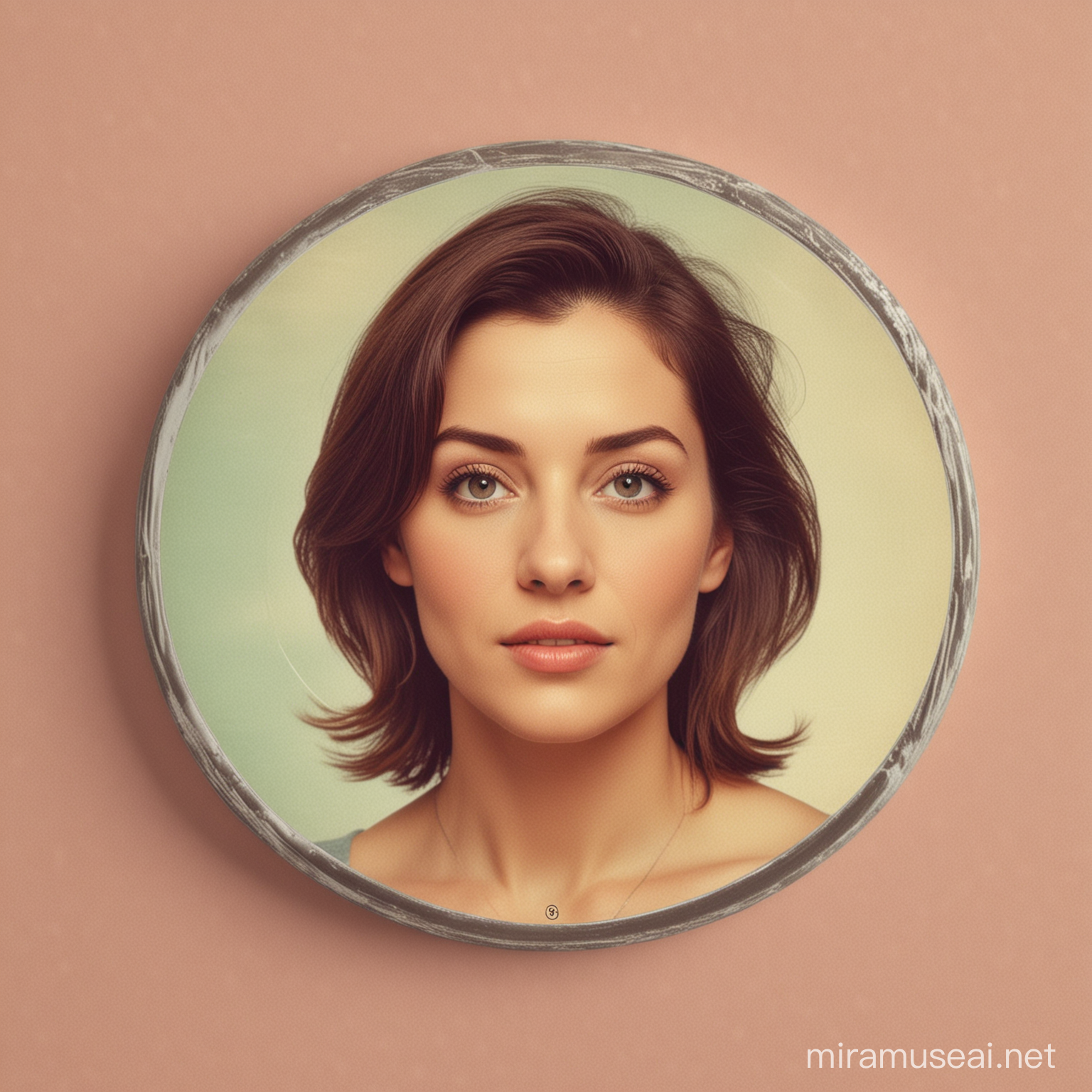 Vintage Style Woman Disc Cover in Modern Setting
