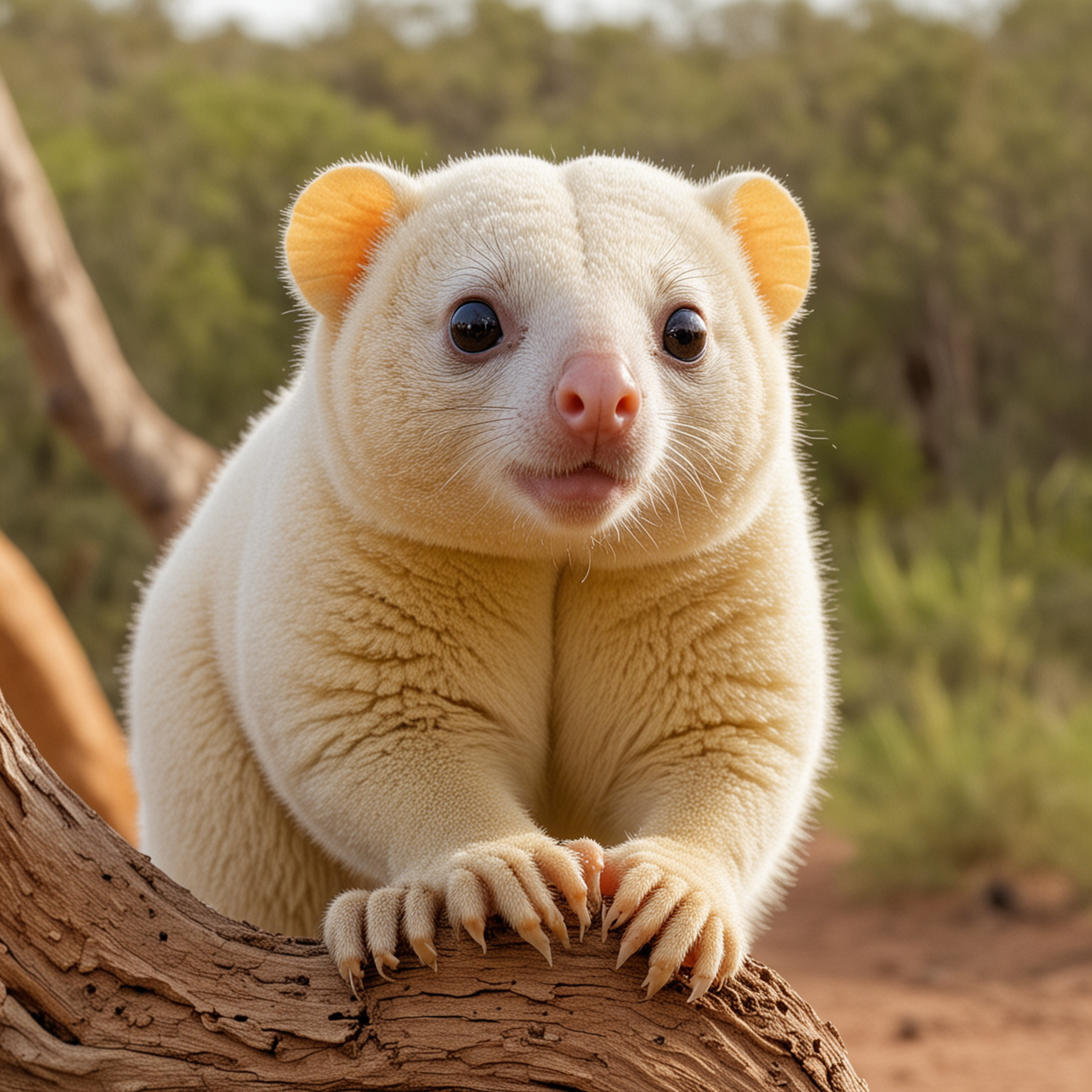 Australian Outback LightColored Cuscus Amidst Natural Beauty