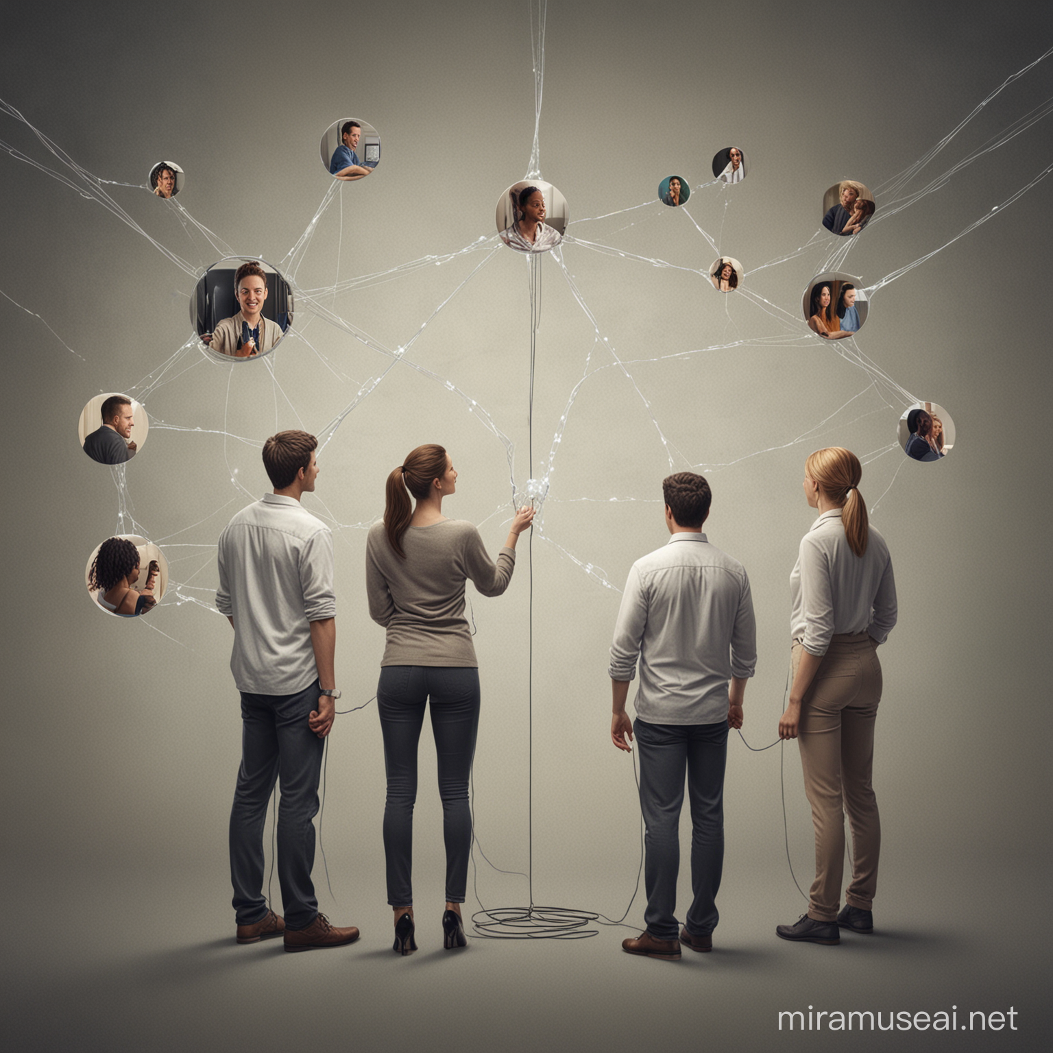 a realistic image of people staying connecting