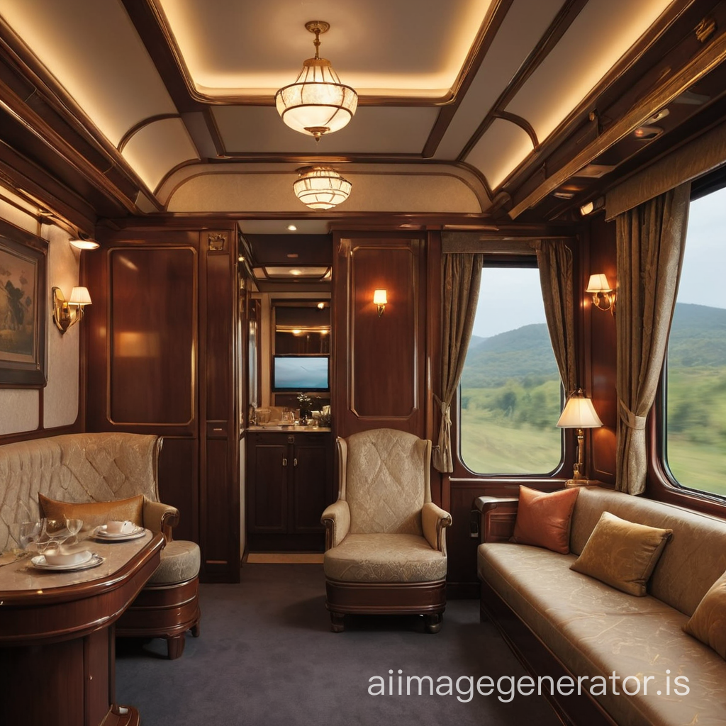 interior private luxury room in train

