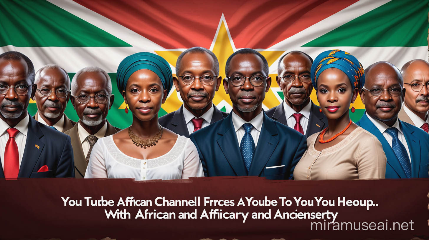 Cria um Banner para youtube de um canal que aborda sobre Historia Política Africana e da ancestralidade.