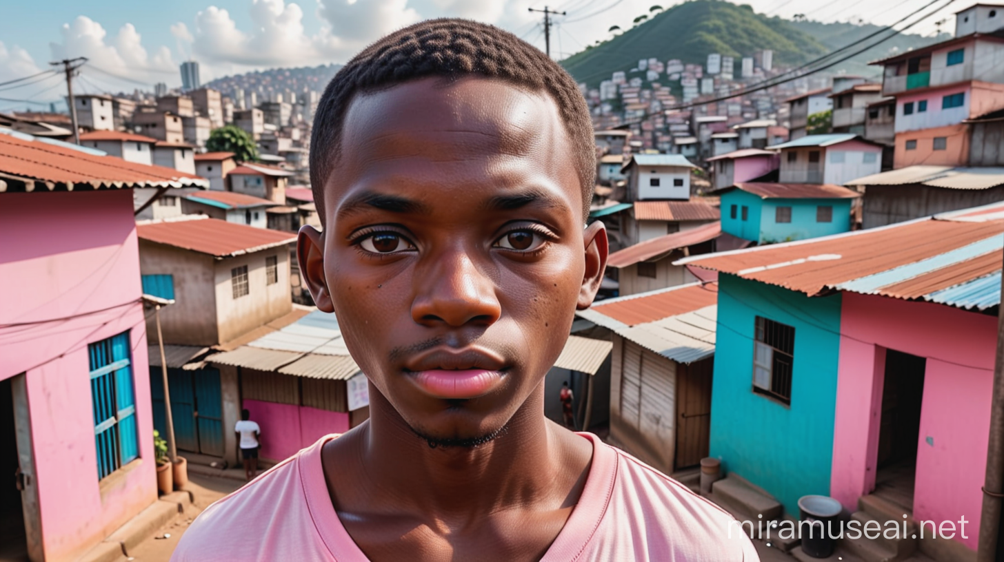 Portrait of a Resilient Individual in a Brazilian Favela