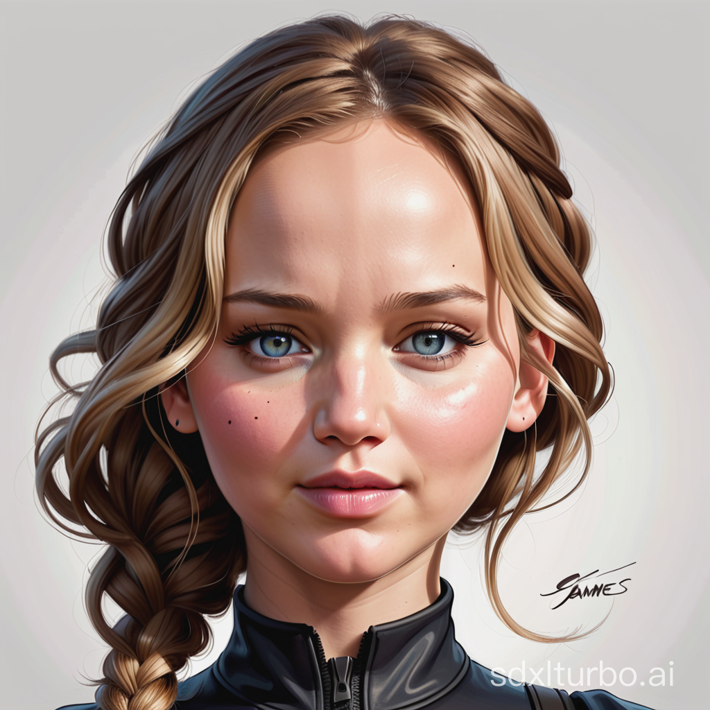 Caricature of a Jennifer Lawrence Hunger Games